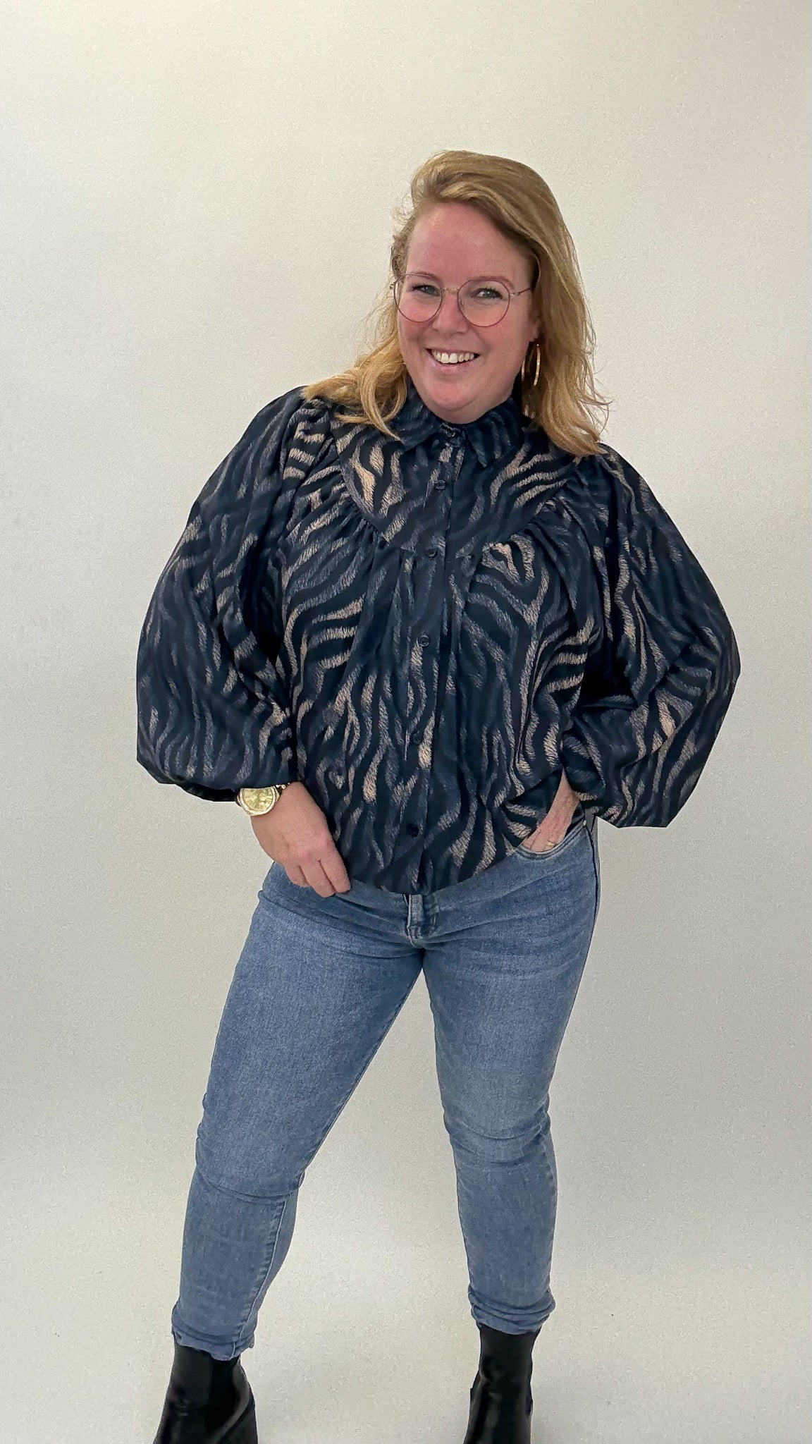 LISA ZEBRA BLOUSE - 1804