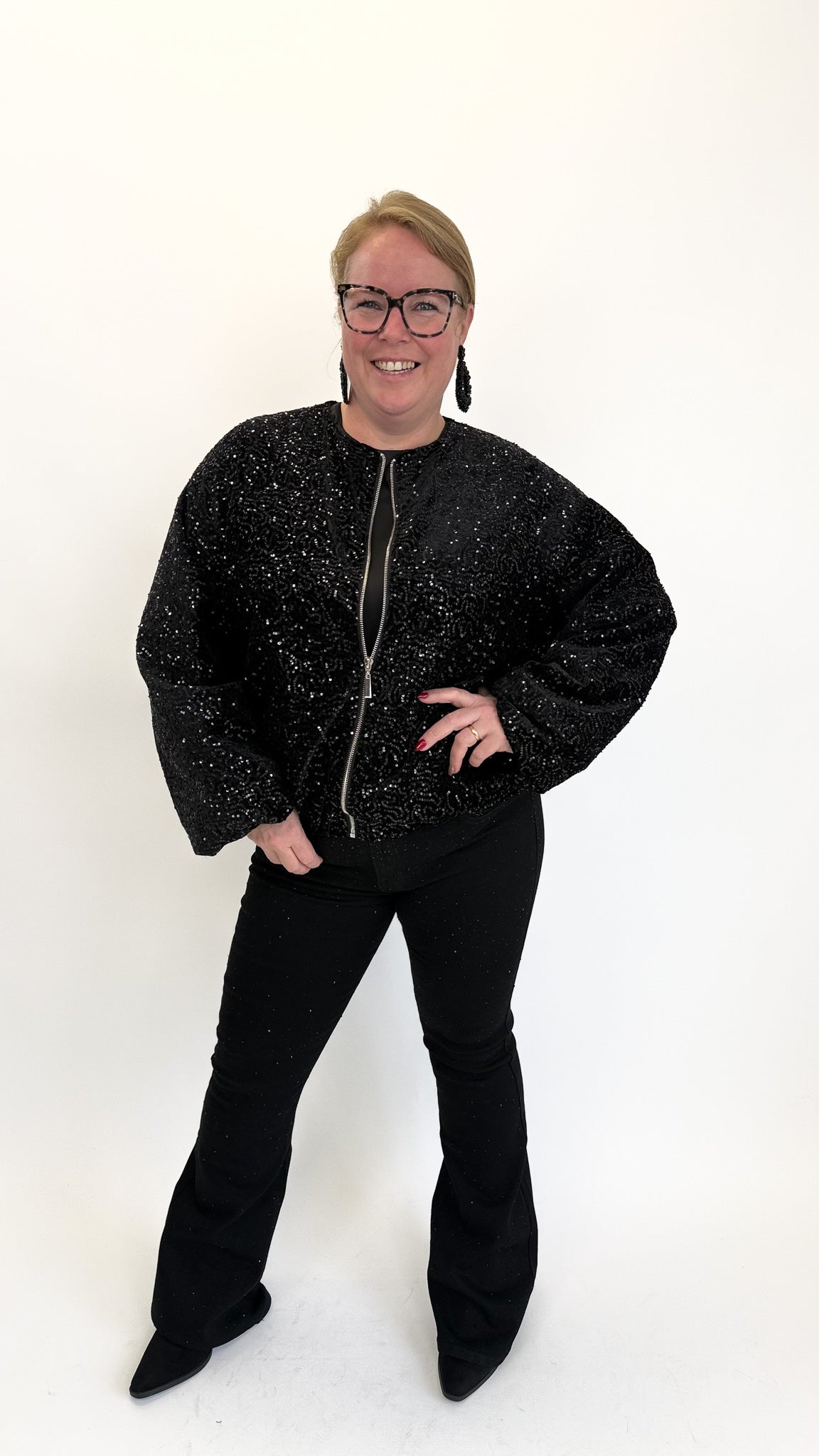 BO DENIM WESTE (38 BIS 50) - SCHWARZ