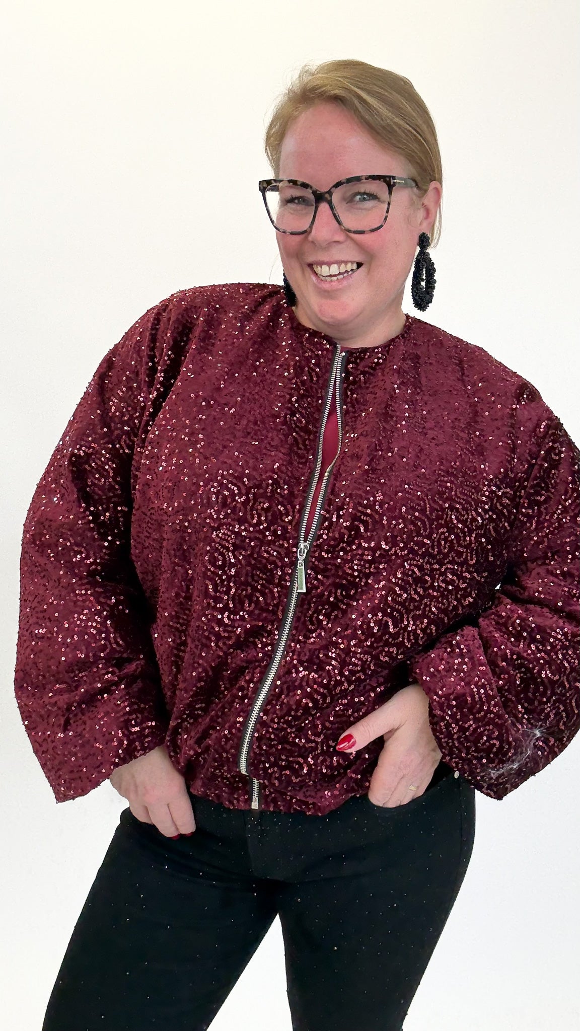 BO DENIM WESTE (38 BIS 50) - SCHWARZ