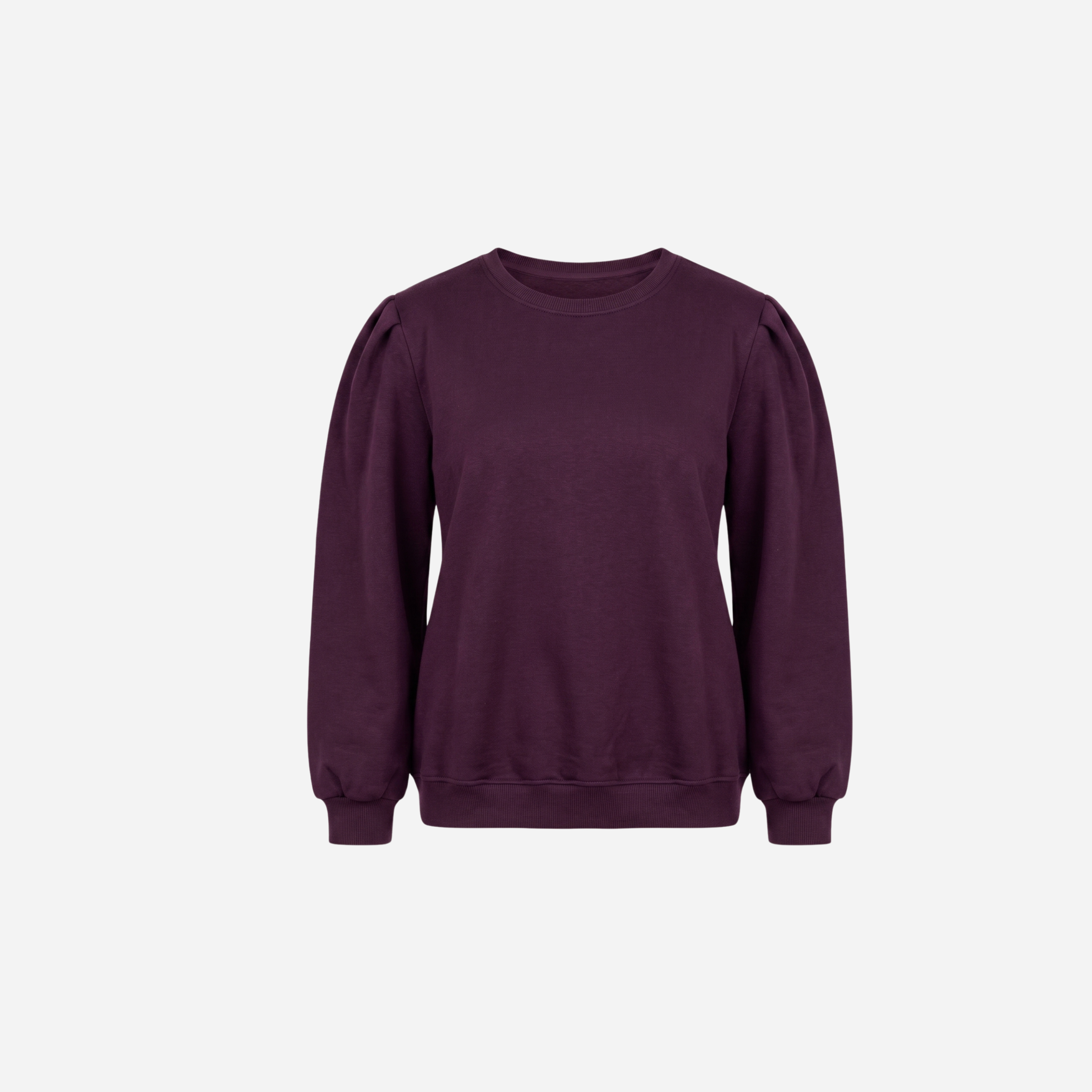 BASIC SWEATER MET POFMOUW AUBERGINE