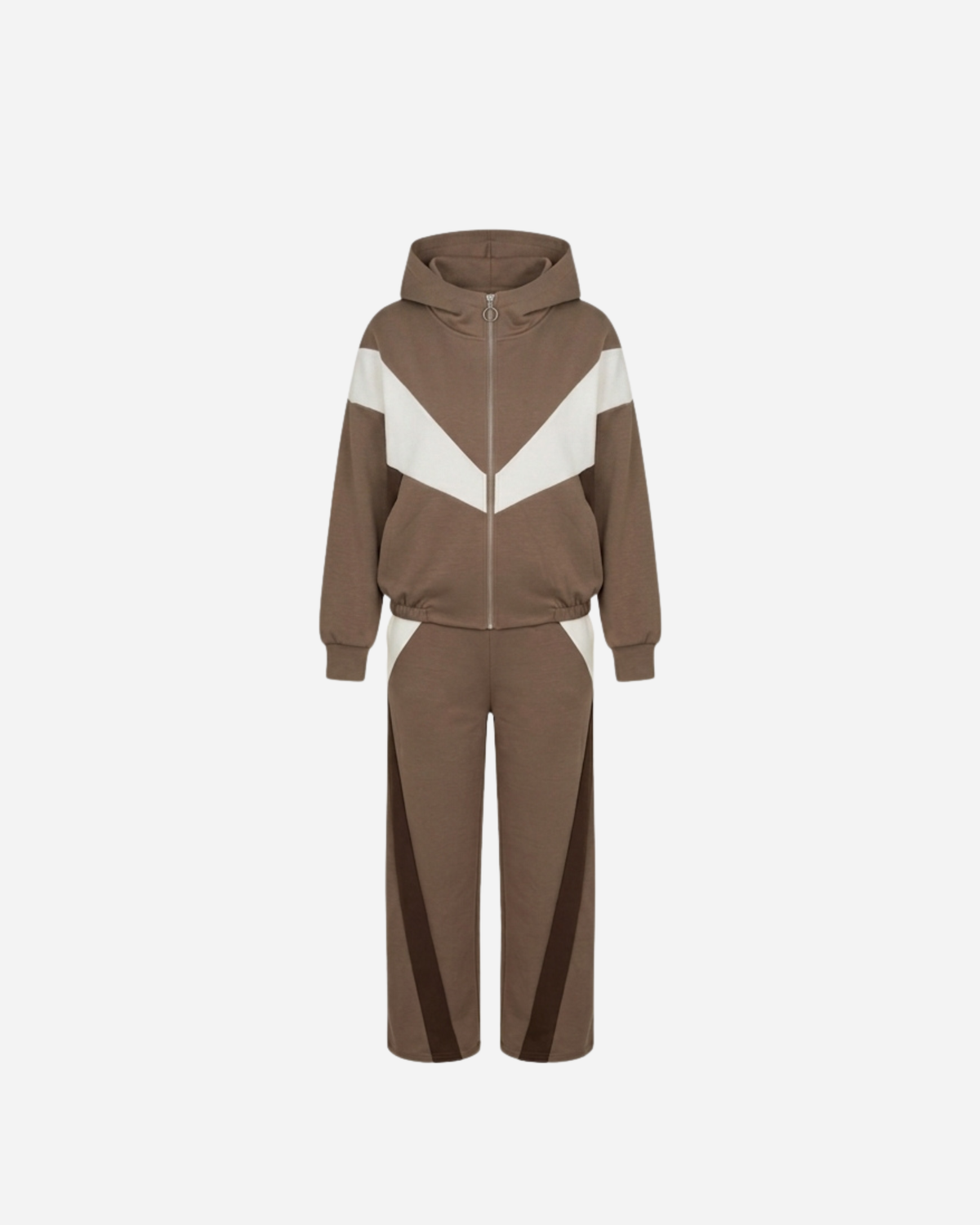 STREEP SET MET BARREL BROEK TAUPE