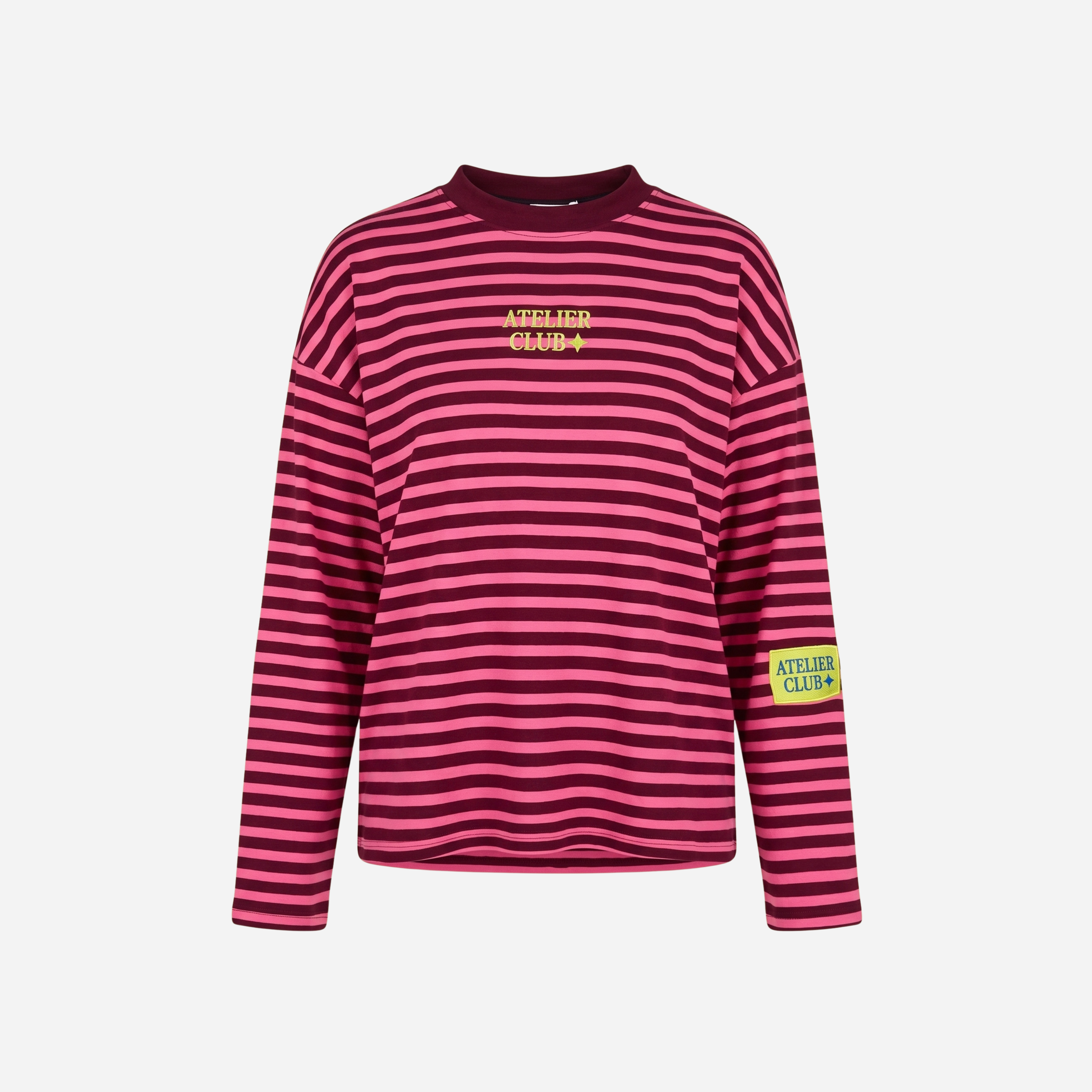 ATELIER CLUB STREEP SWEATER BORDEAUX/FUCHSIA