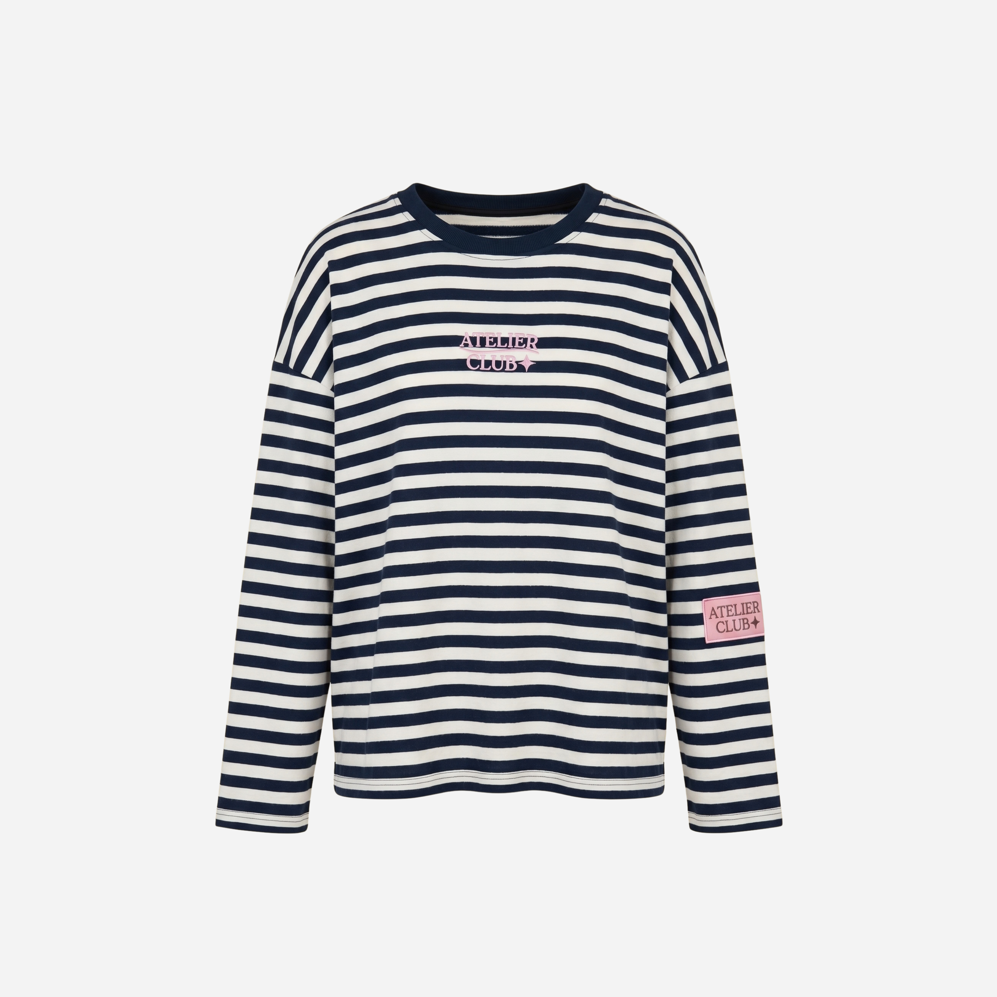 ATELIER CLUB STREEP SWEATER MARINE/OFFWHITE