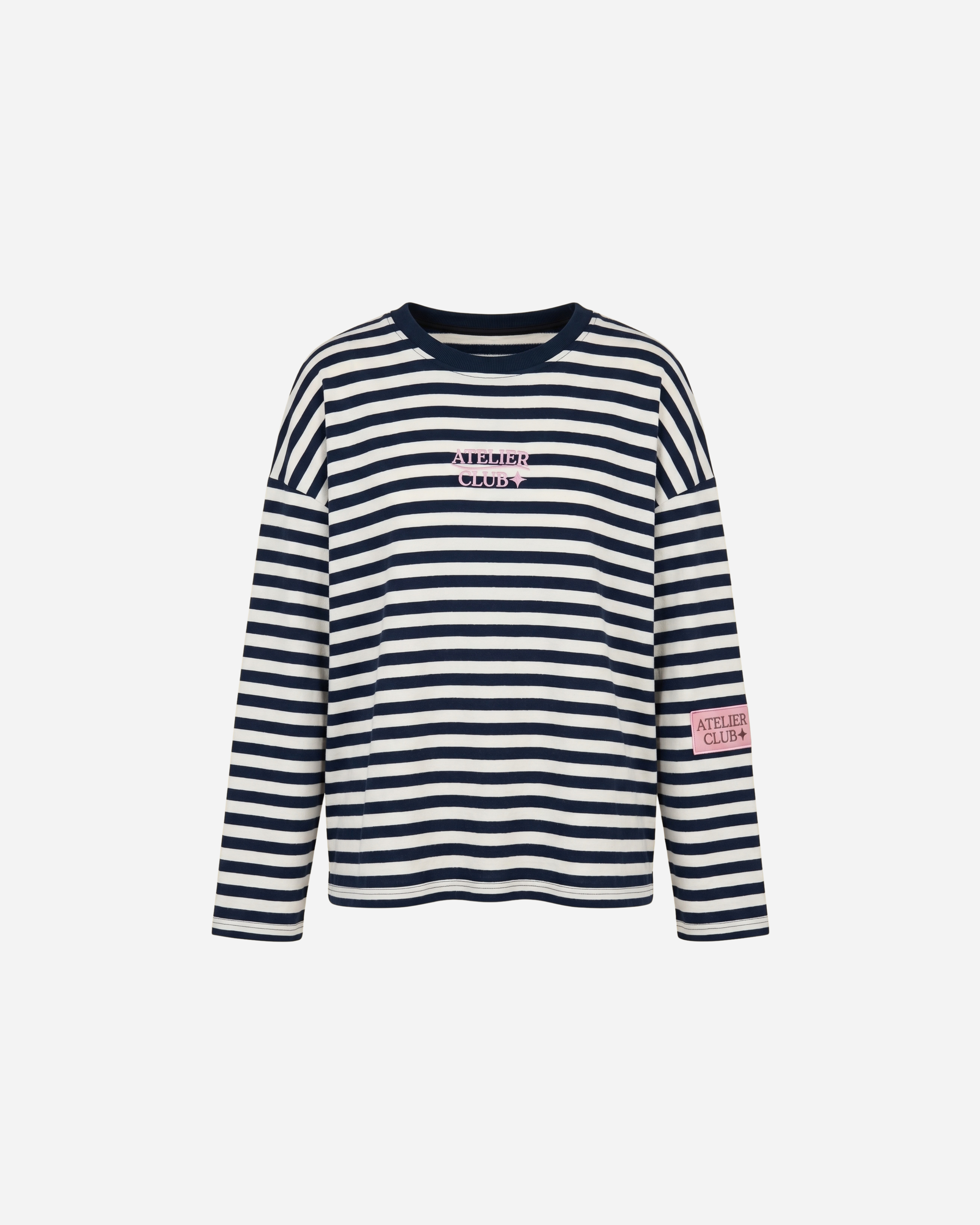 ATELIER CLUB STREEP SWEATER MARINE/OFFWHITE