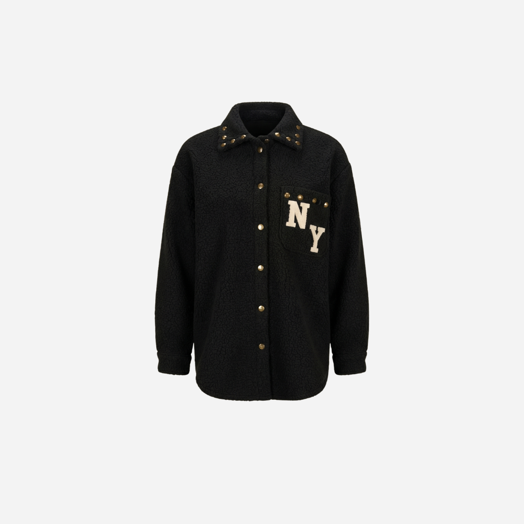 NEW YORK BOUCLE JAS ZWART