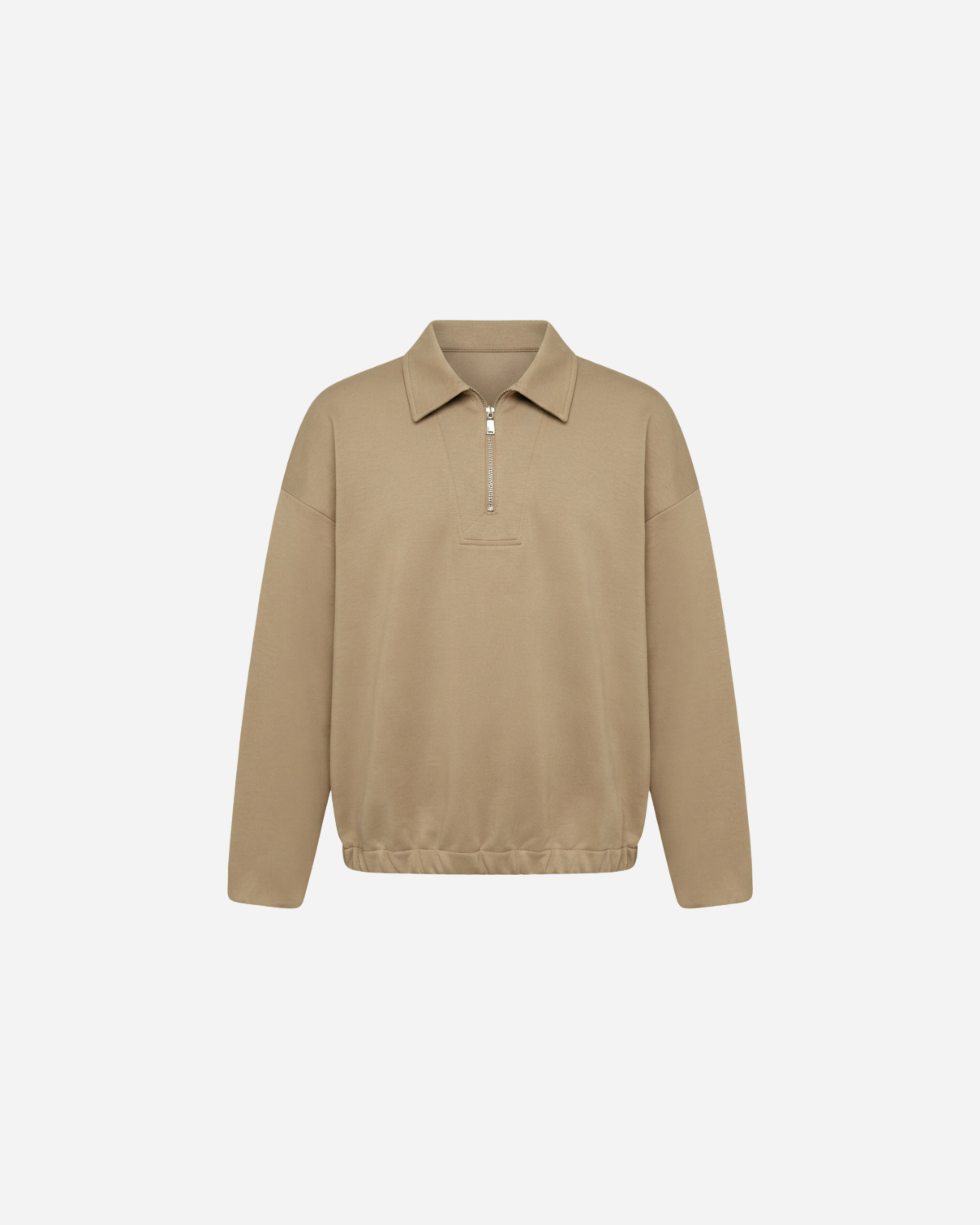 ZIPPER SWEATER TAUPE