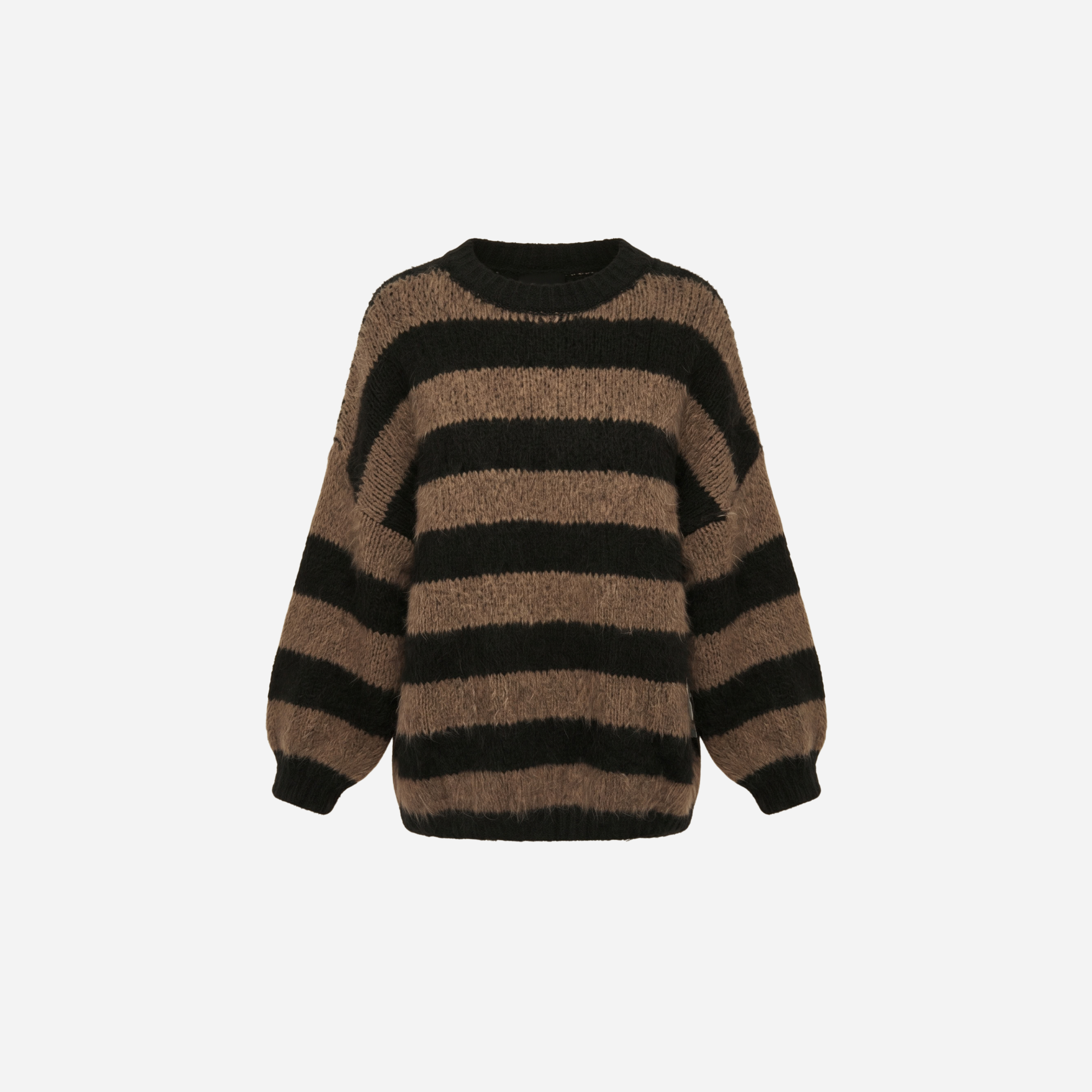 STREEP KNIT ZWART/BRUIN