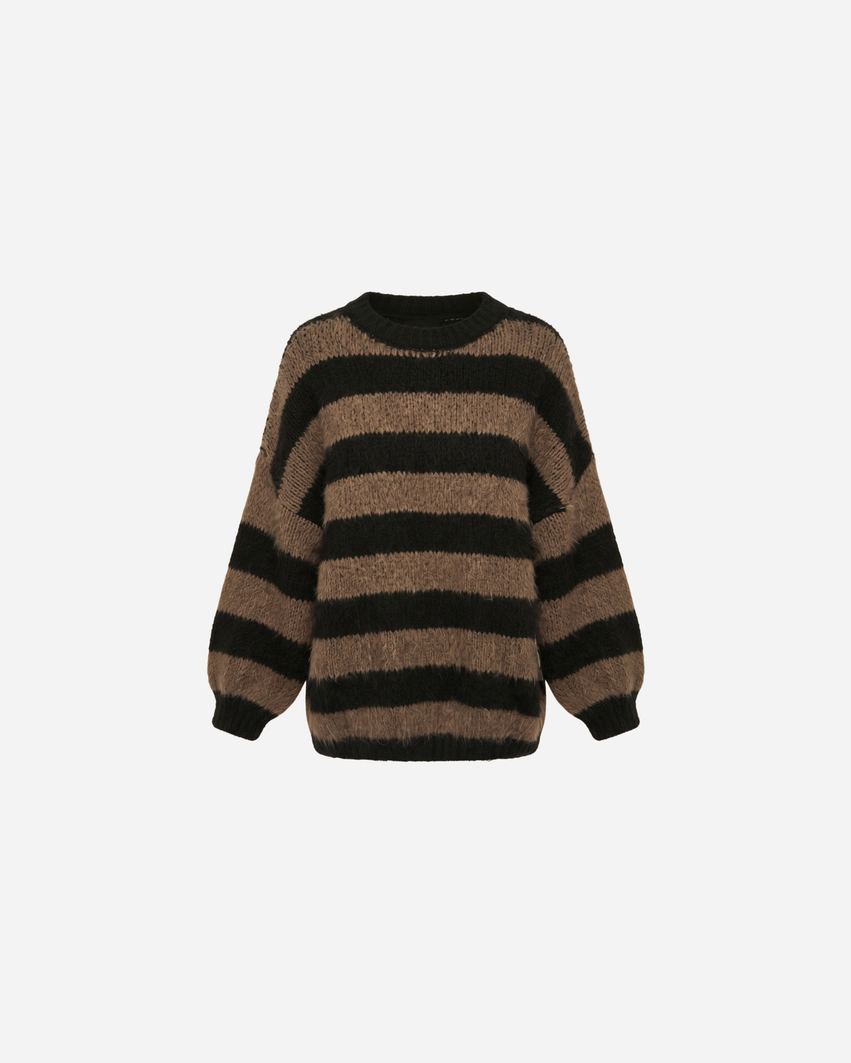 STREEP KNIT ZWART/BRUIN