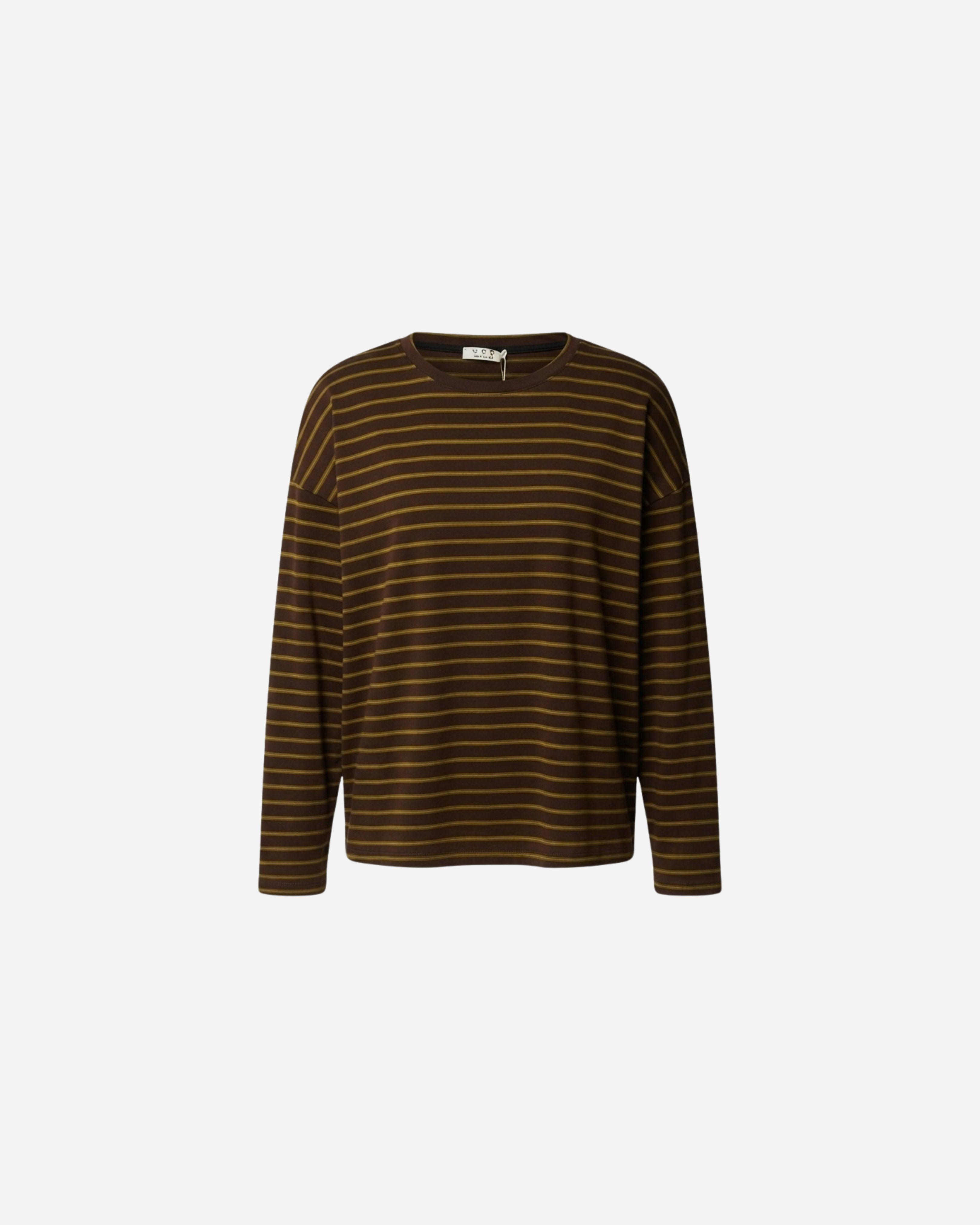 DUO STREEP TOP ESPRESSO/OLIJF