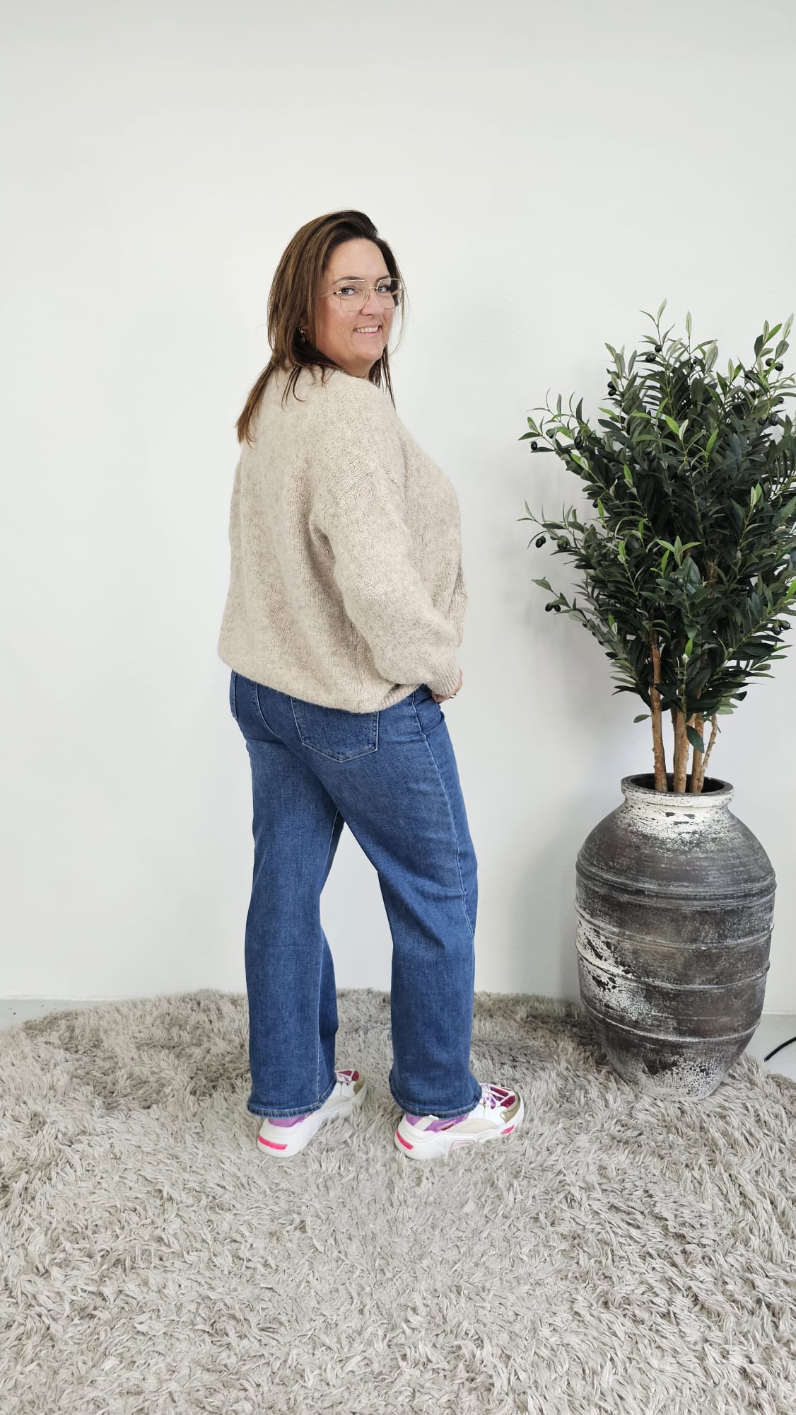 GEBREIDE CARDIGAN MET KNOPEN BEIGE