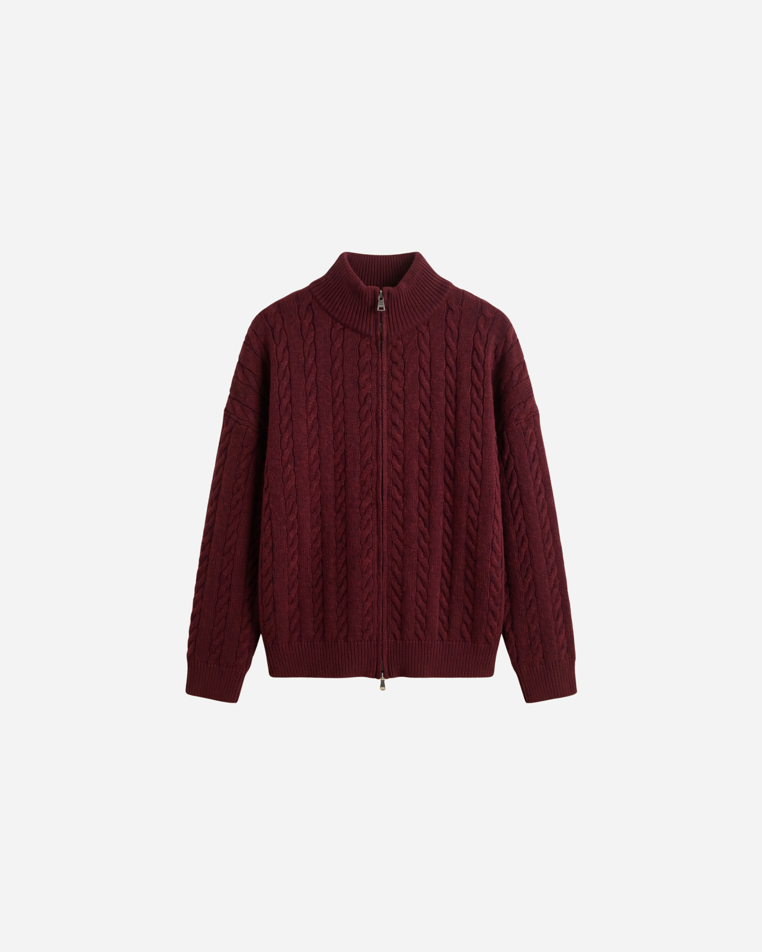 KABEL VEST BURGUNDY