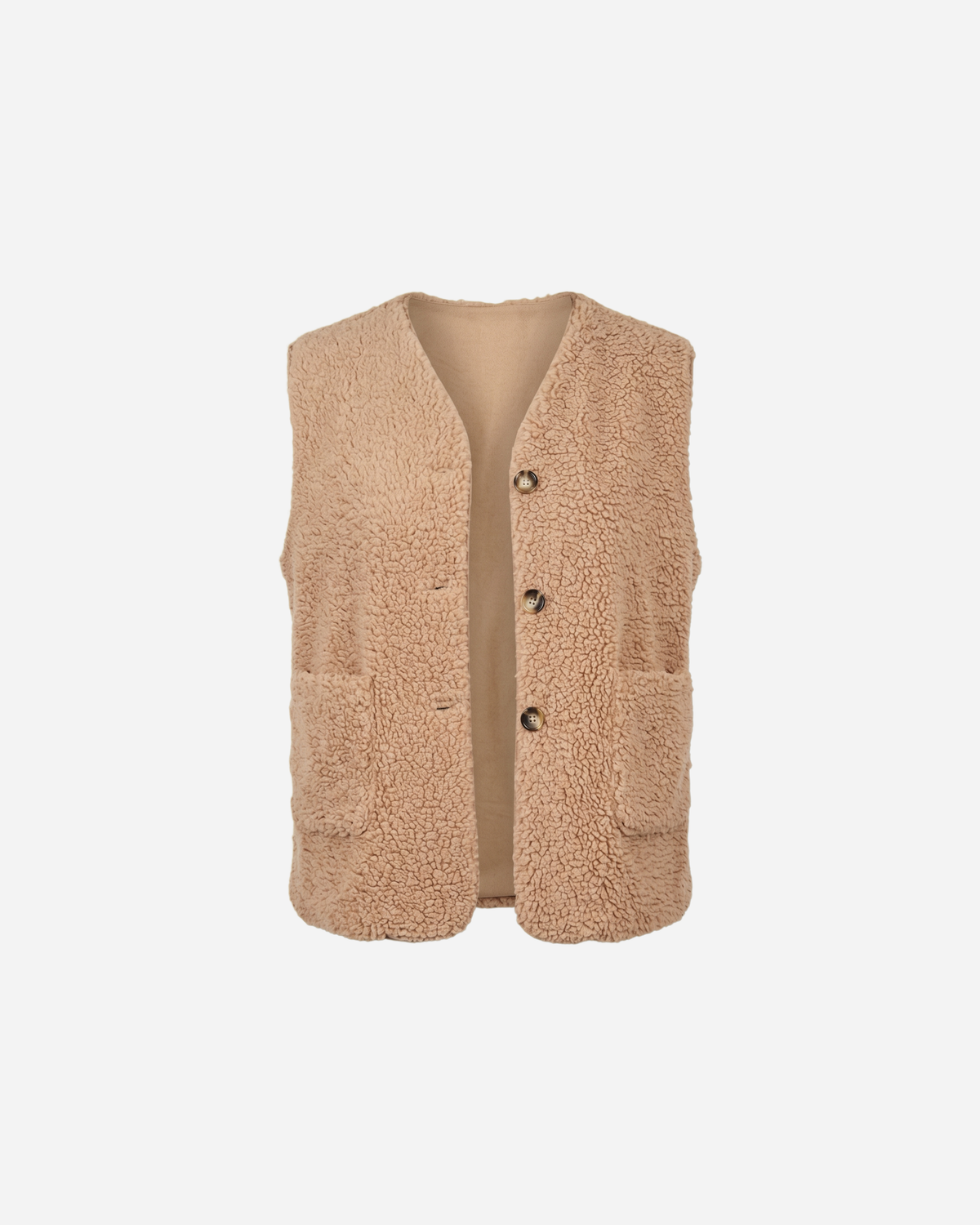TEDDY GILET MET ZAKKEN ZAND