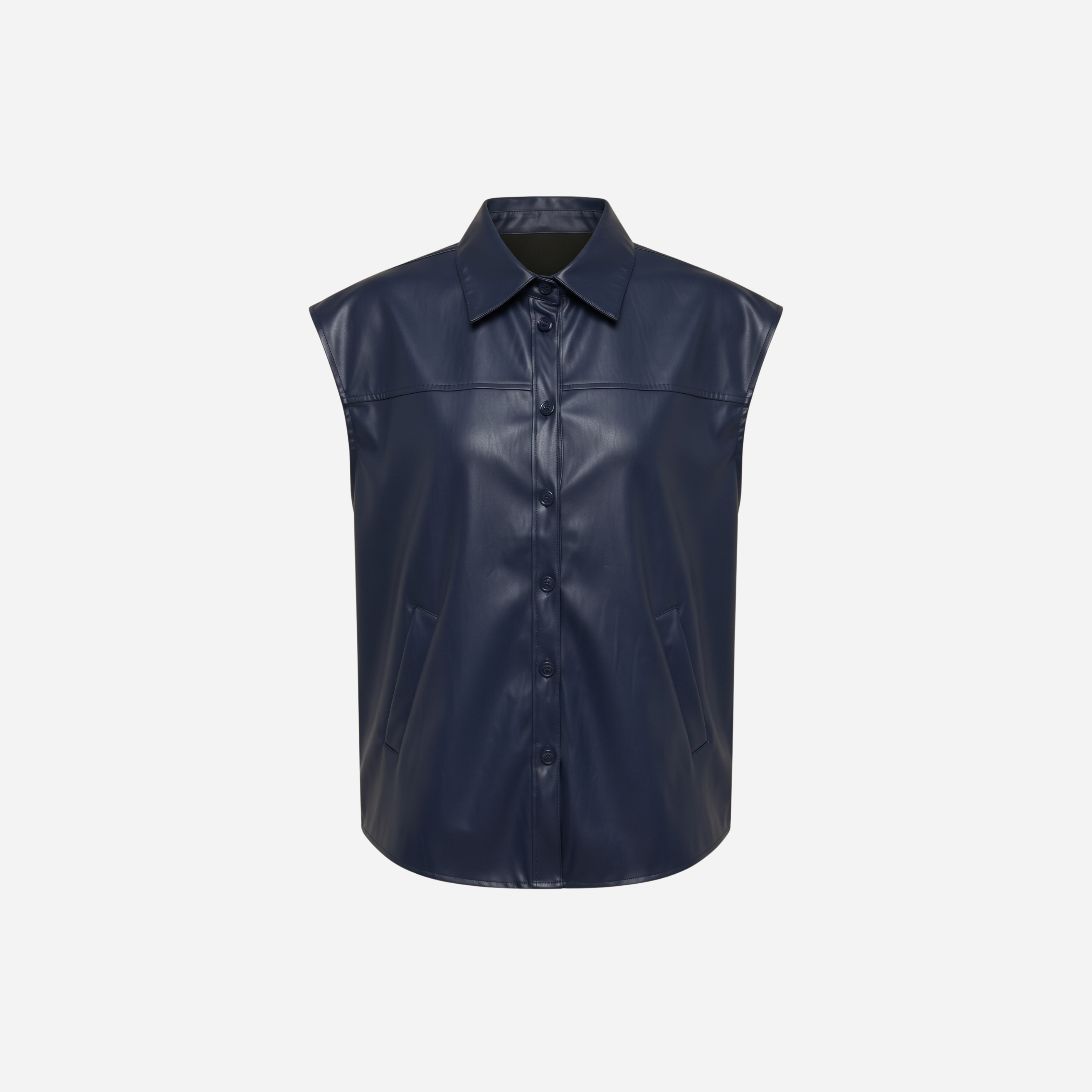 LEATHER LOOK GILET MARINE