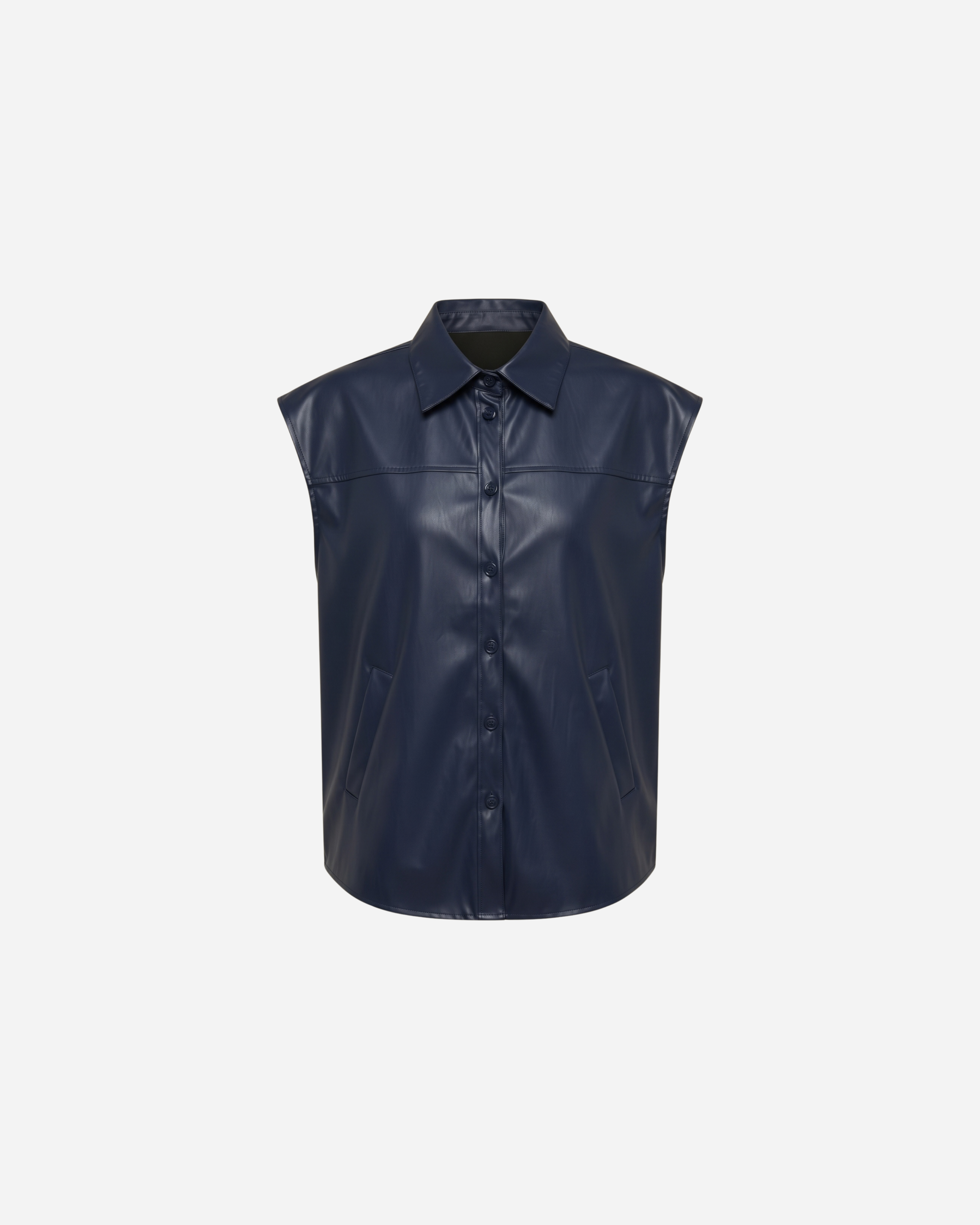 LEATHER LOOK GILET MARINE
