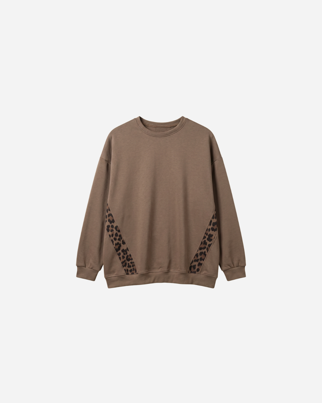 PANTERSTREEP SWEATER DONKER TAUPE