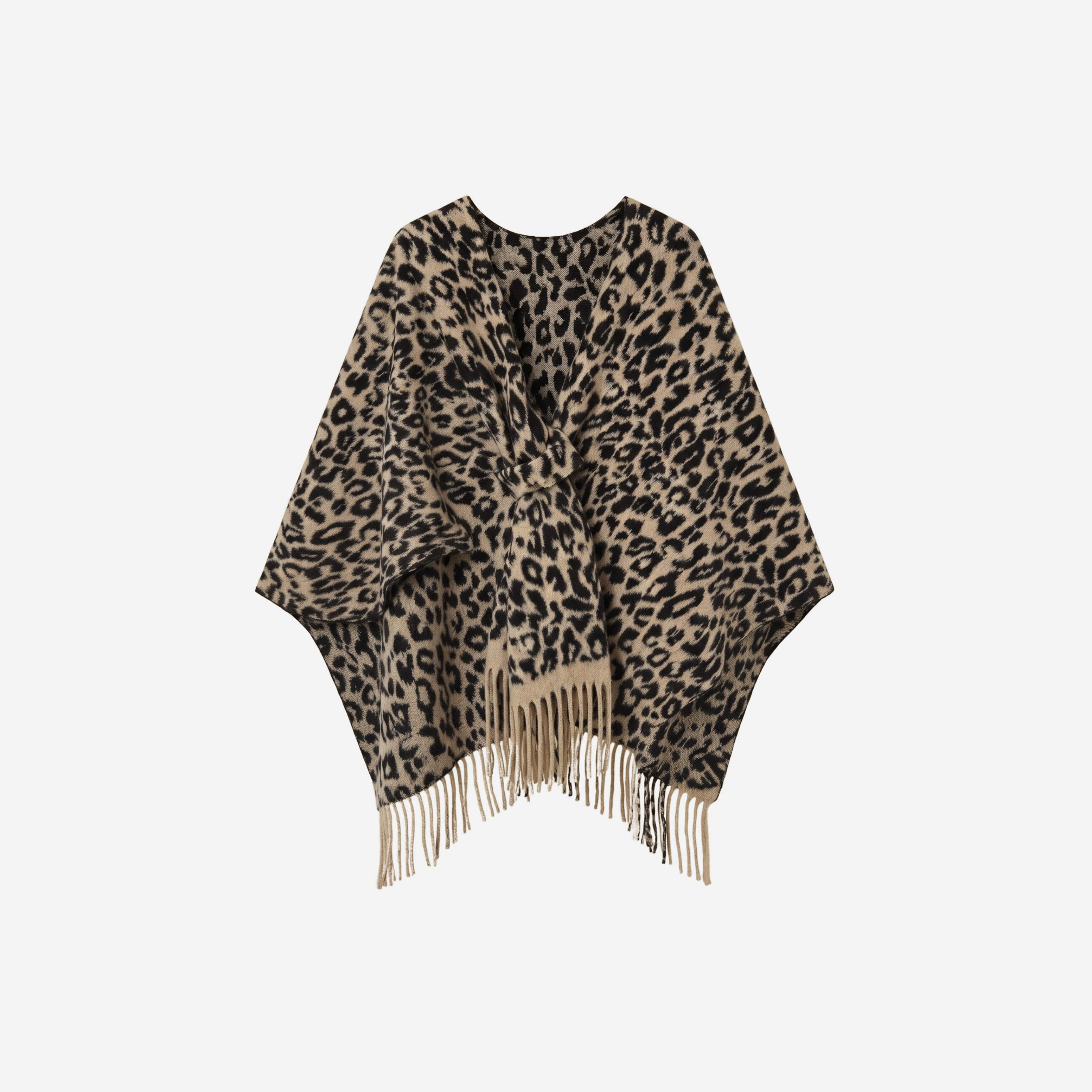 PANTER PONCHO ZWART/BEIGE