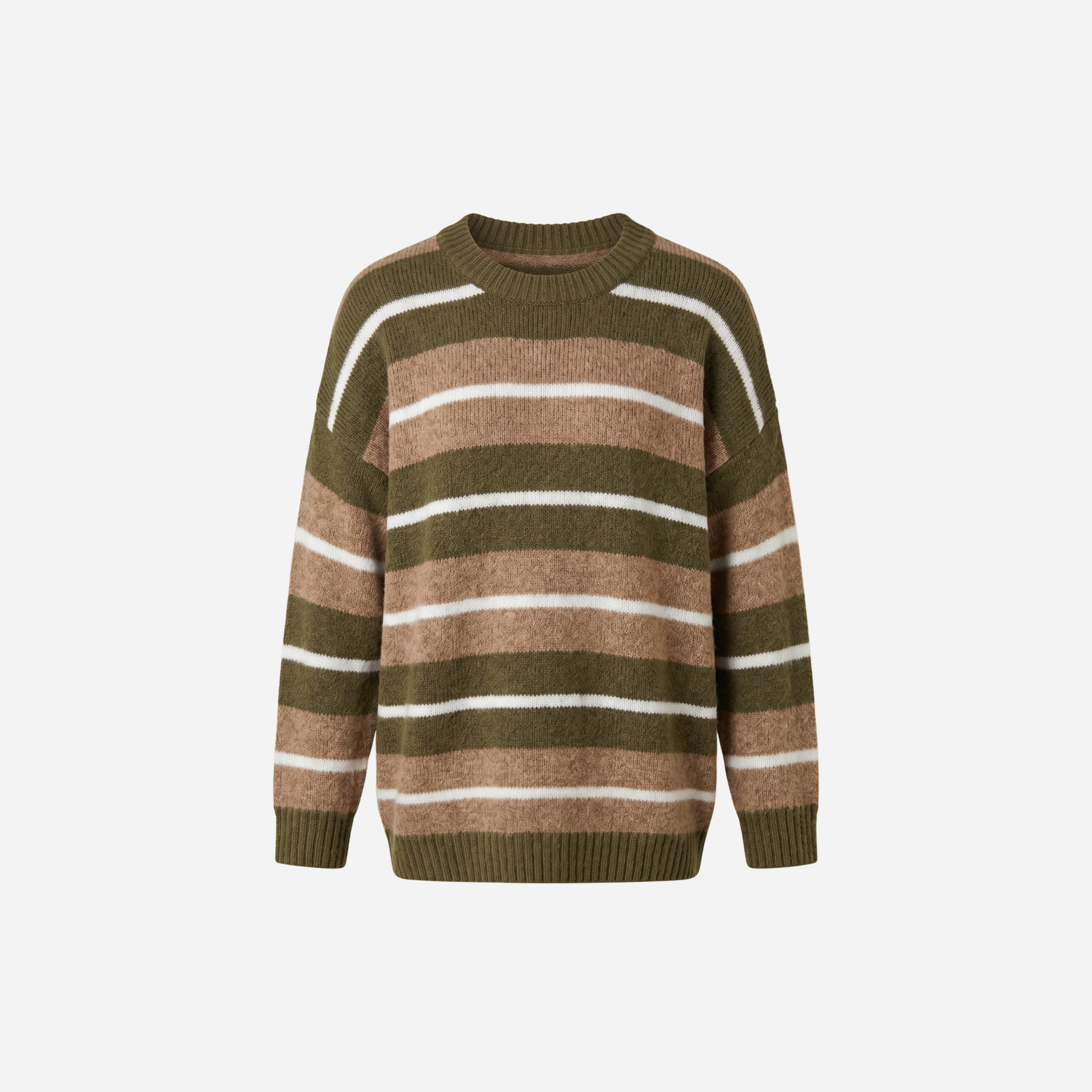 COLOR STREEP SWEATER ARMY