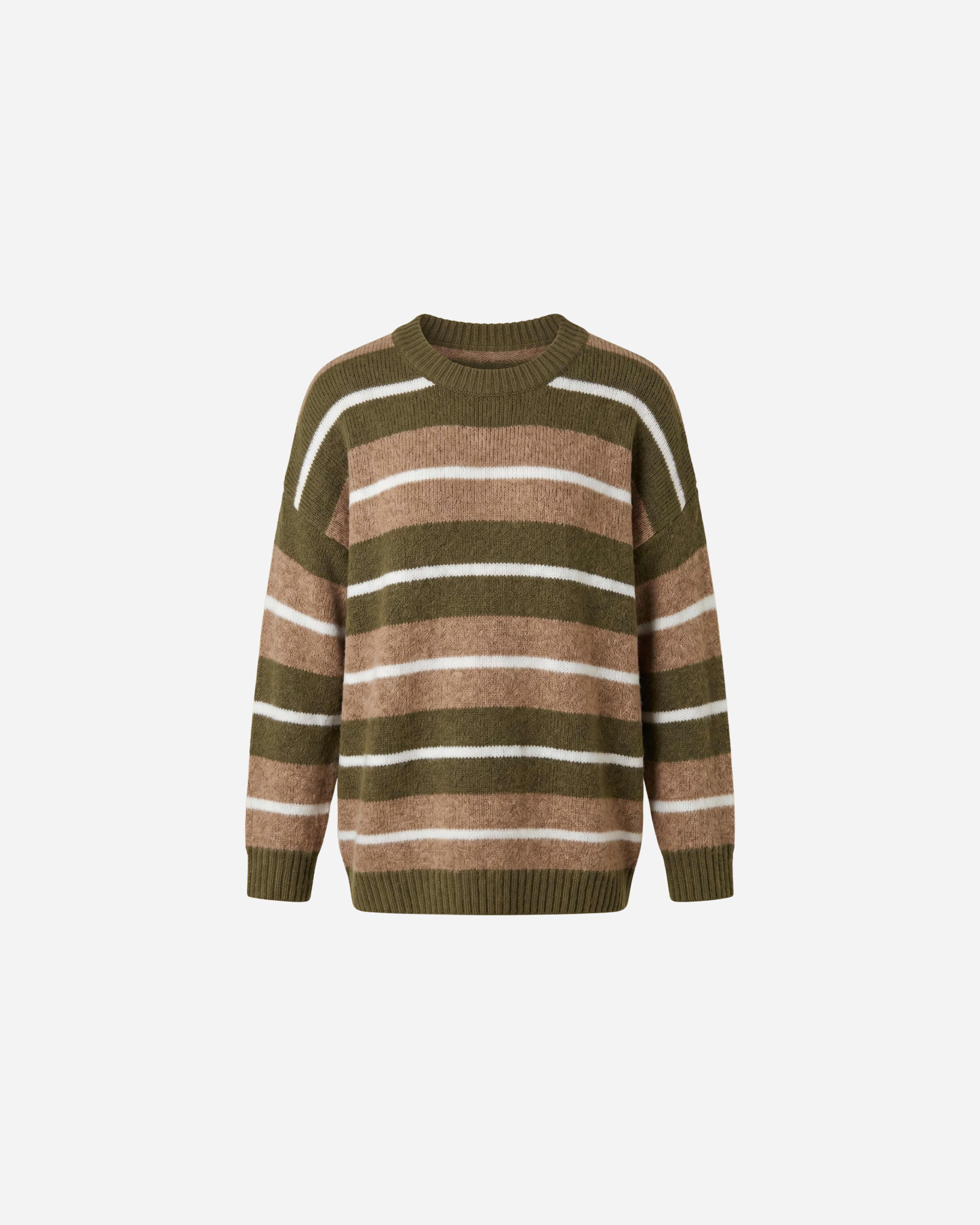 COLOR STREEP SWEATER ARMY