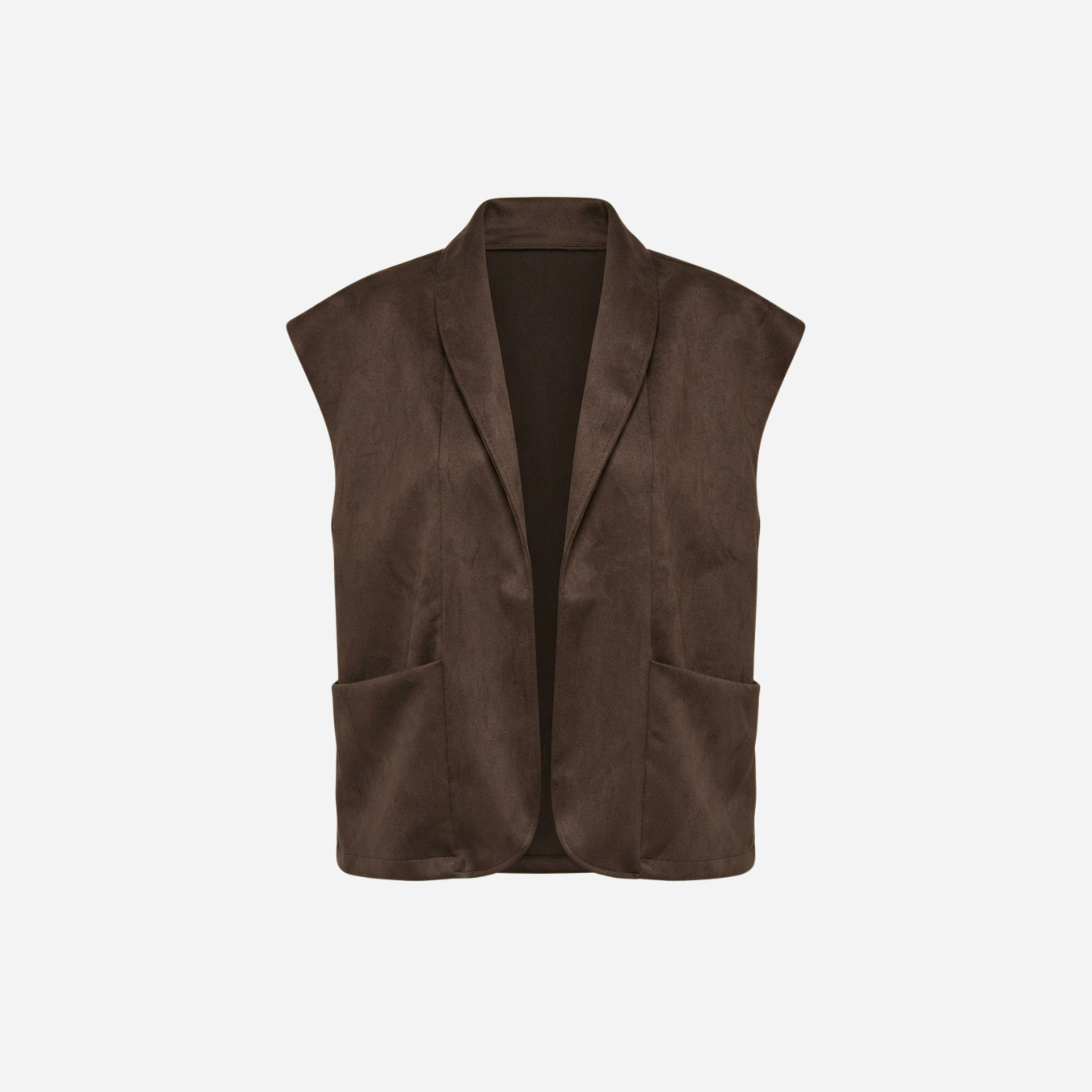 LINNIES SUEDE LOOK GILET ESPRESSO