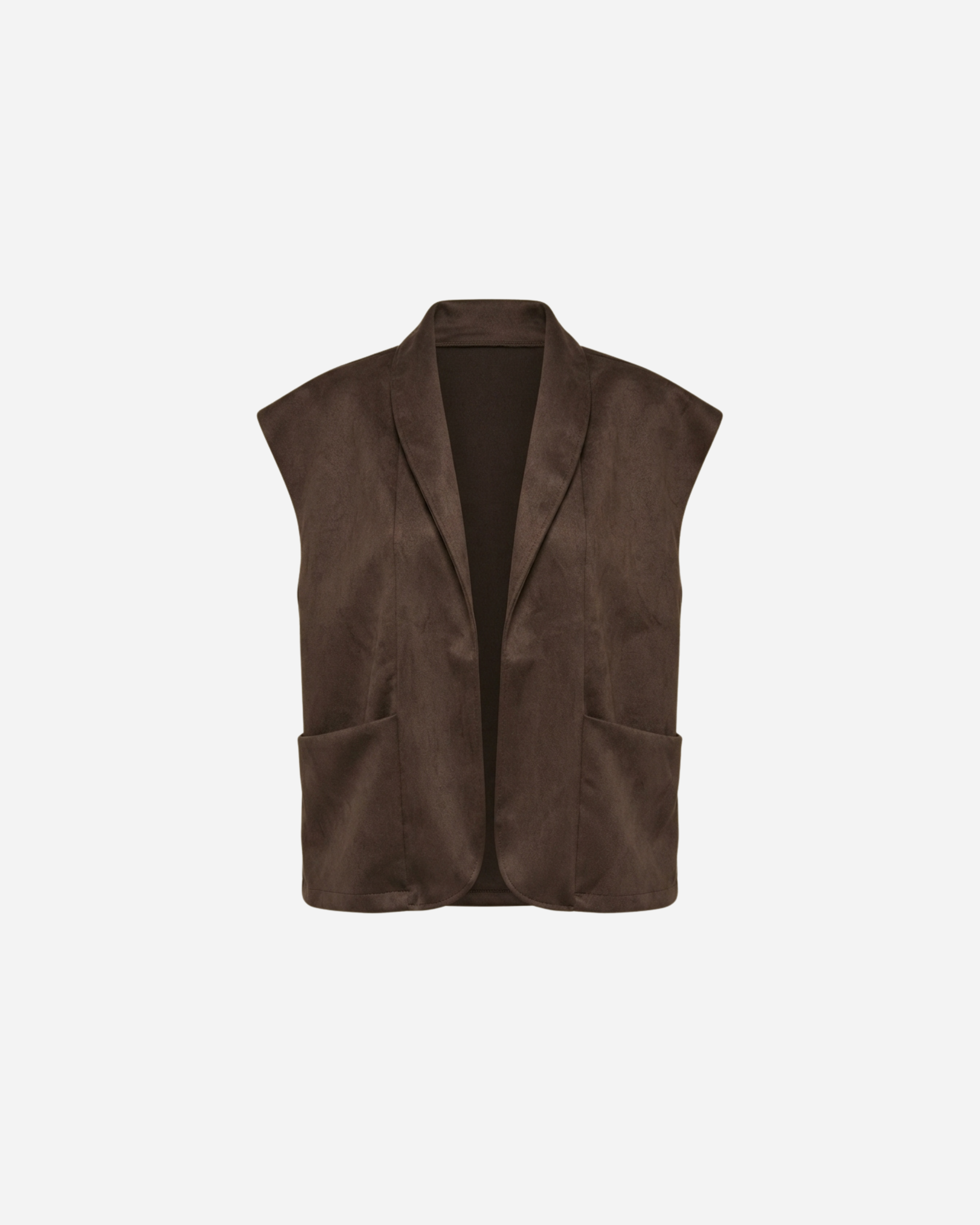 LINNIES SUEDE LOOK GILET ESPRESSO