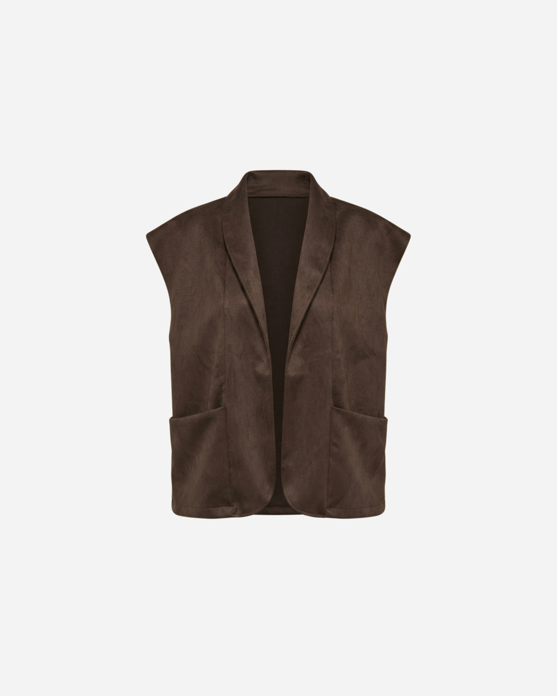 LINNIES SUEDE LOOK GILET ESPRESSO