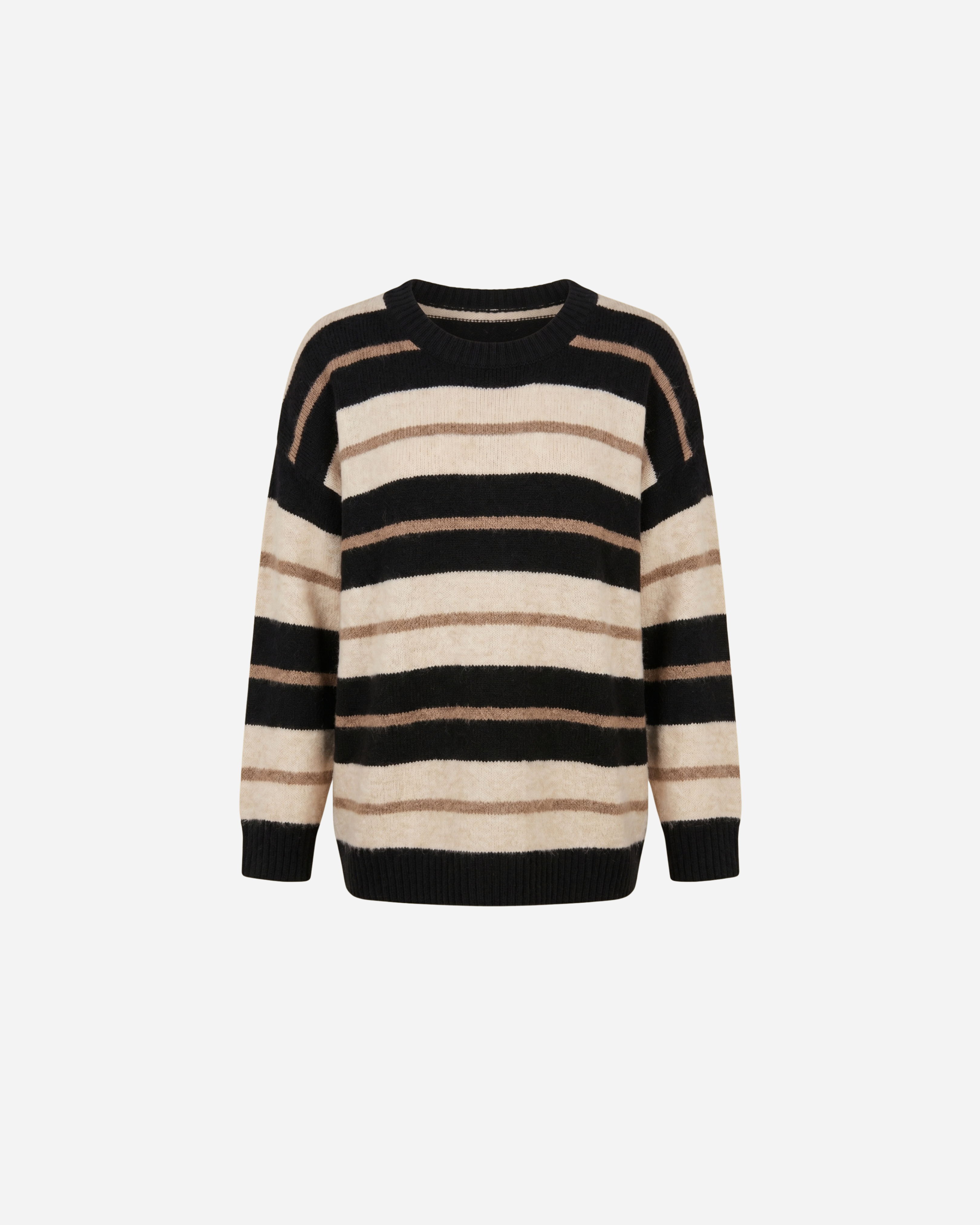 COLOR STREEP SWEATER ZWART