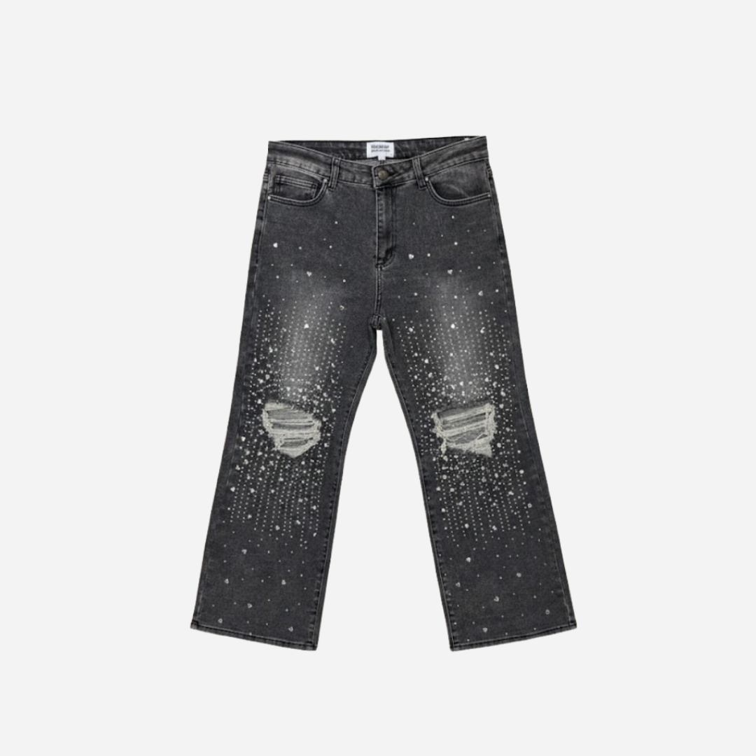 MONDAY JEANS WIDE LEG ZWART GEWASSEN - PPSA6063-6