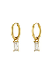 DIAMOND STONE EARRINGS - 2 COLORS