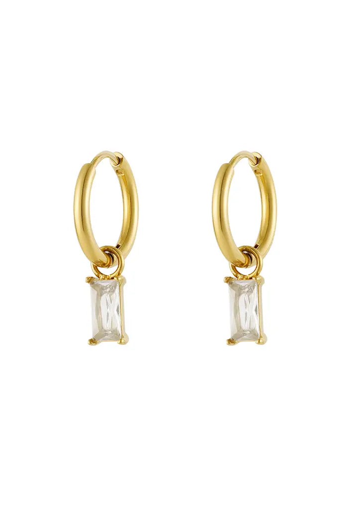 DIAMOND STONE EARRINGS - 2 COLORS