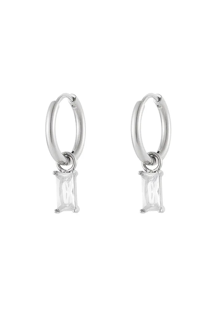 DIAMOND STONE EARRINGS - 2 COLORS