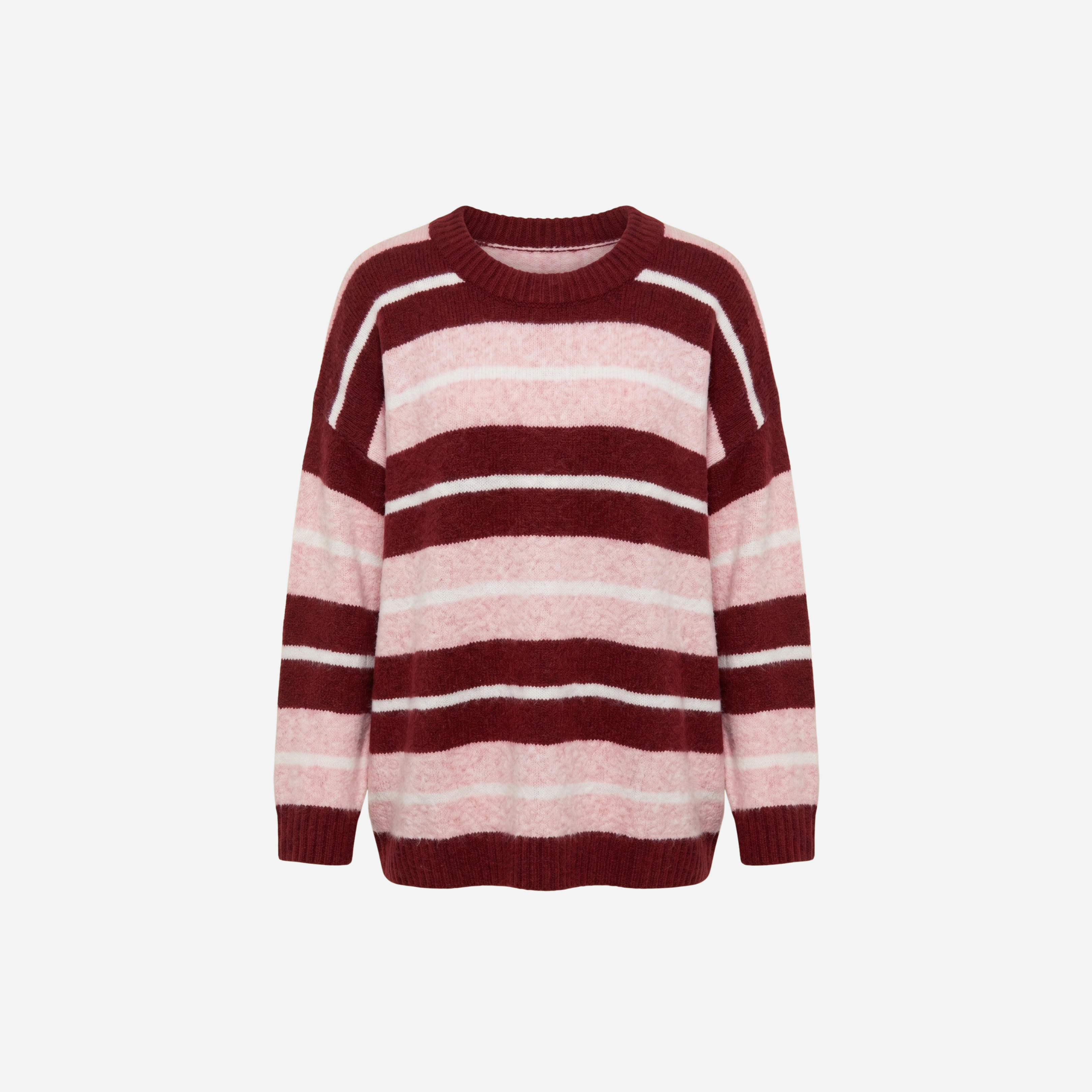 COLOR STREEP SWEATER BORDEAUX