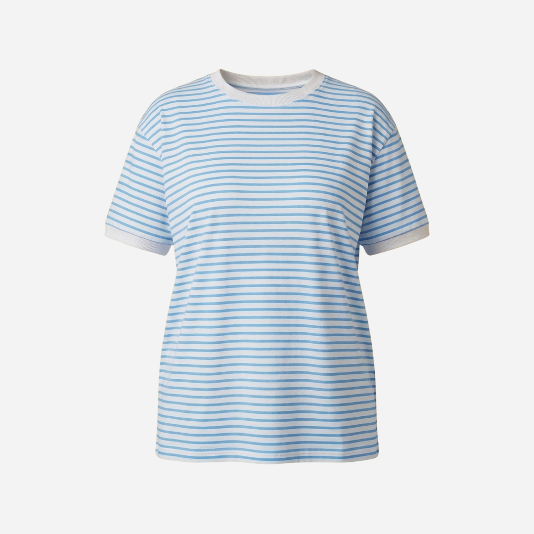 STREEPJES T-SHIRT BLAUW/WIT