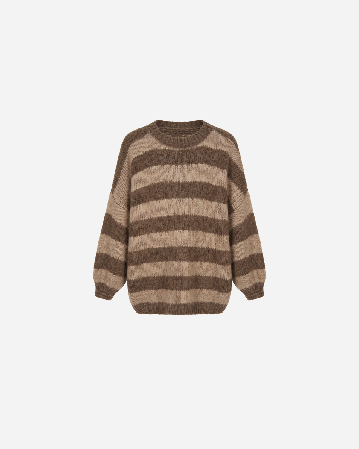 STREEP KNIT BRUIN/BEIGE
