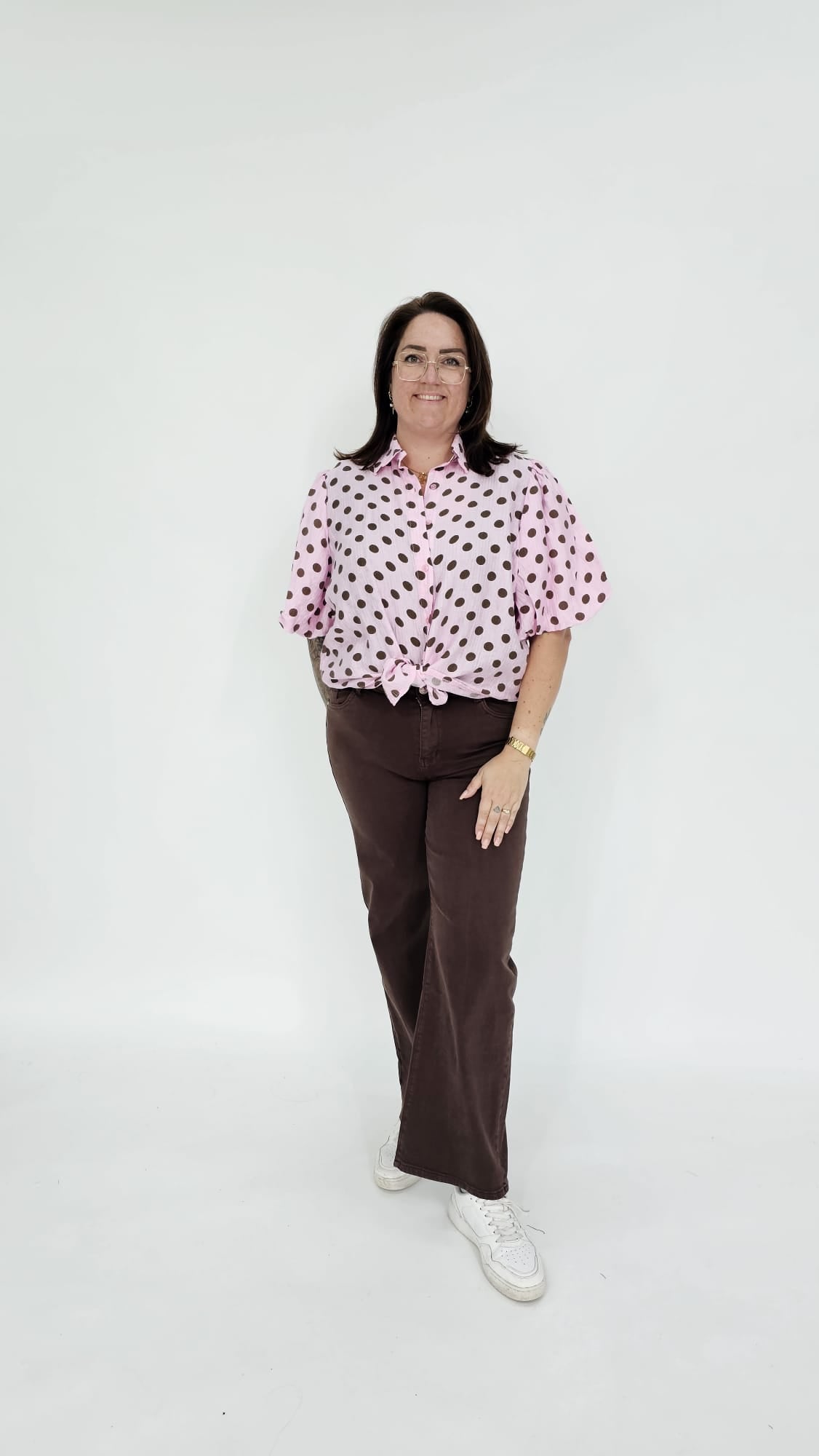 KATOENEN DOTS BLOUSE - 2066