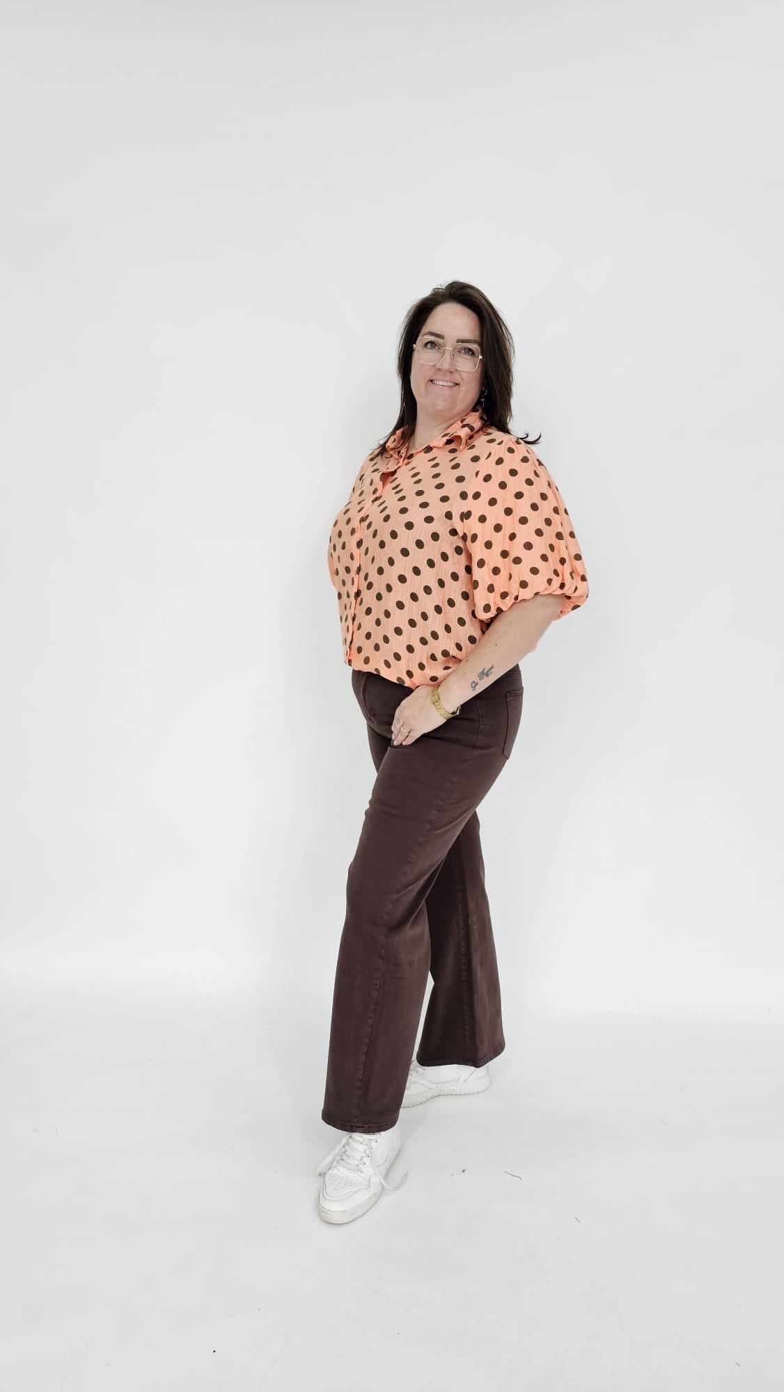KATOENEN DOTS BLOUSE - 2066