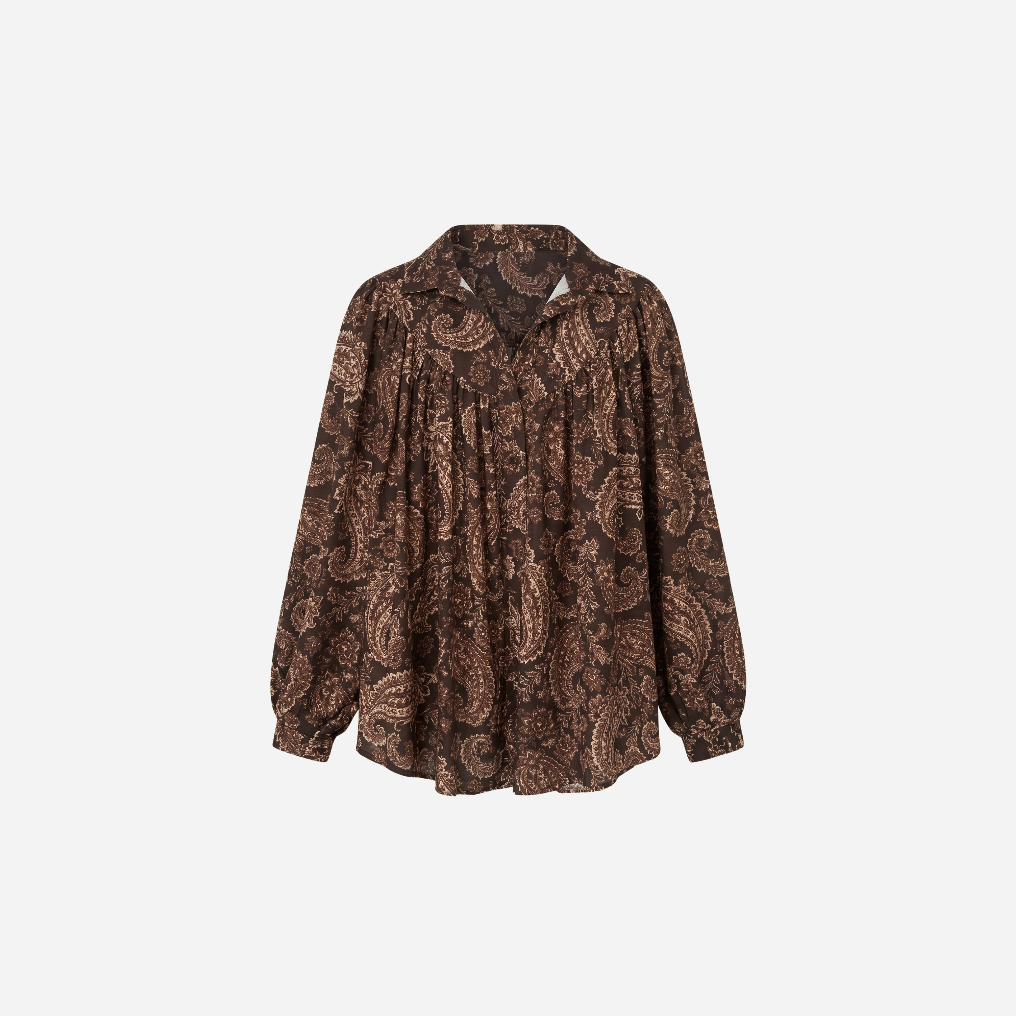 LISA BLOUSE MET PAISLEY PRINT ESPRESSO