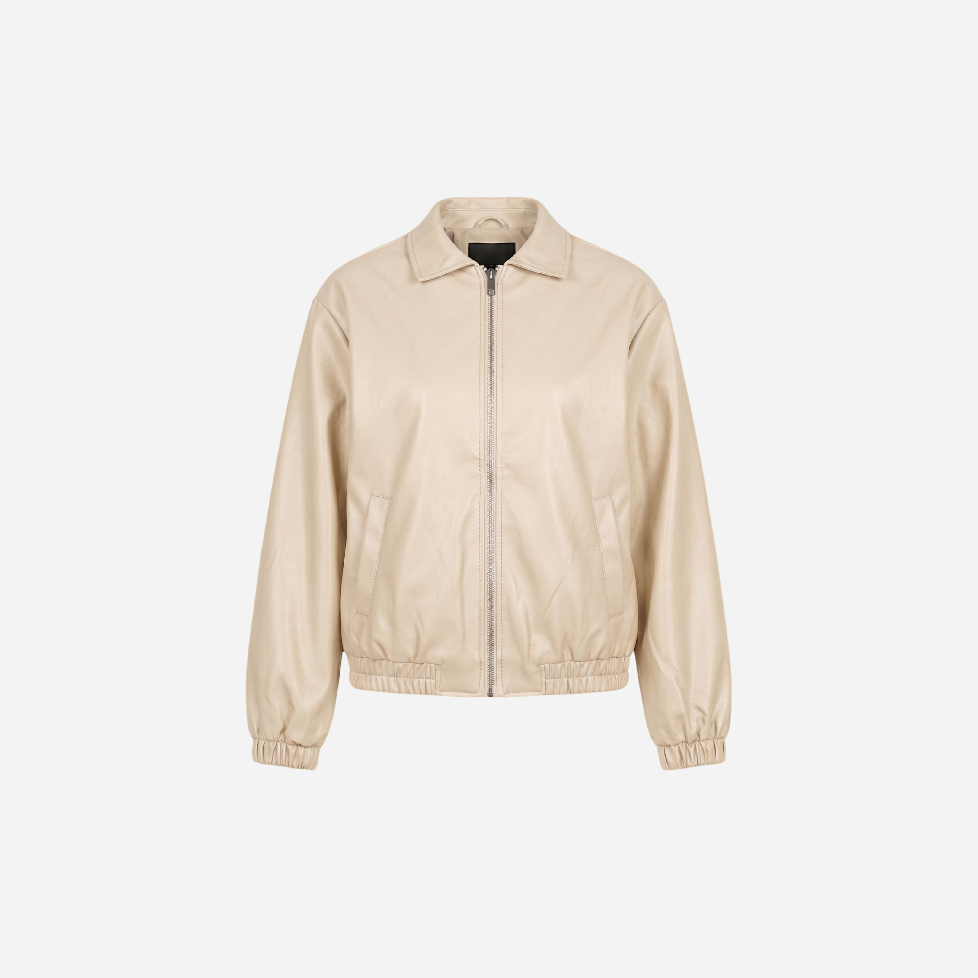 LEATHER LOOK BALLON JACKET BEIGE
