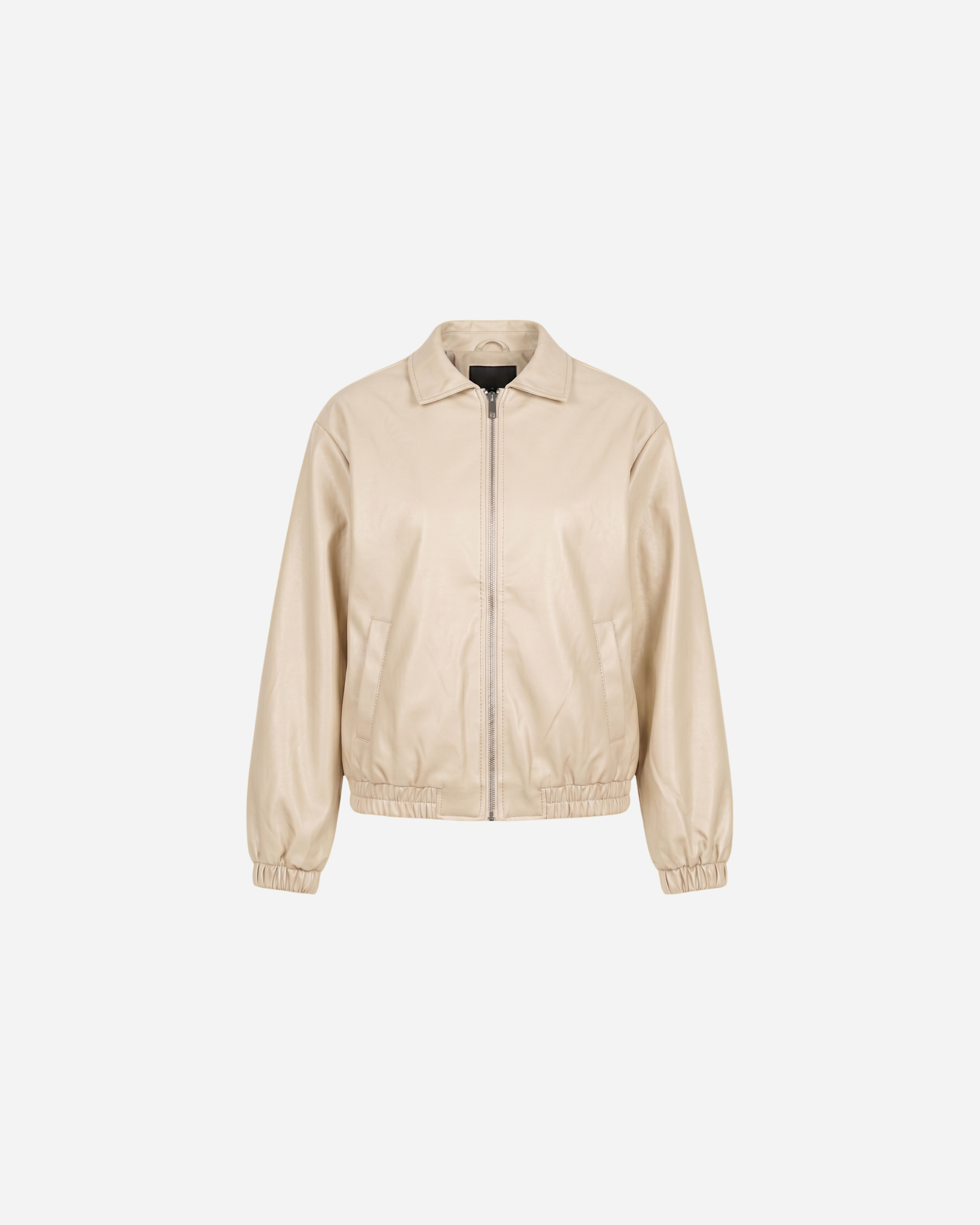 LEATHER LOOK BALLON JACKET BEIGE