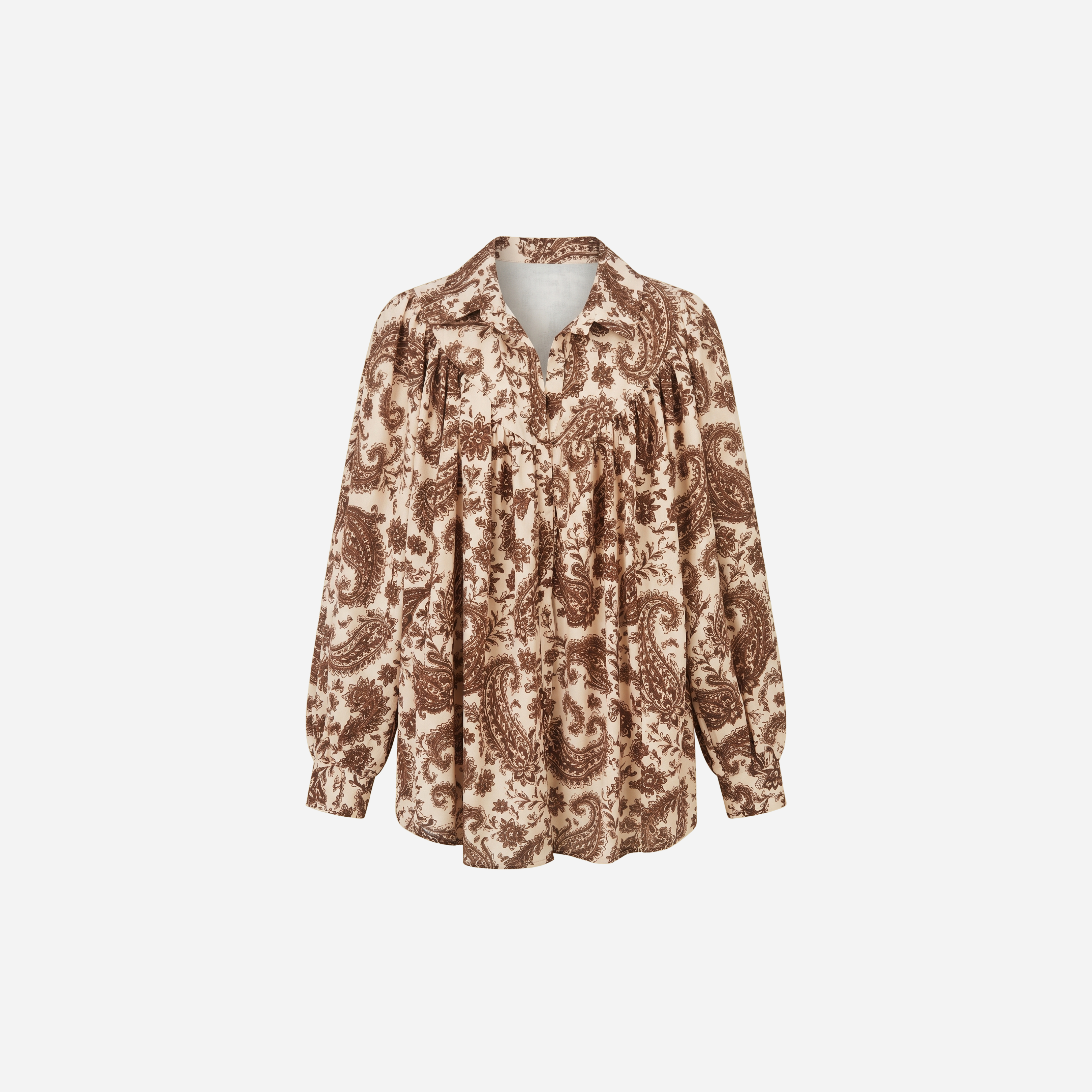 LISA BLOUSE MET PAISLEY PRINT BEIGE