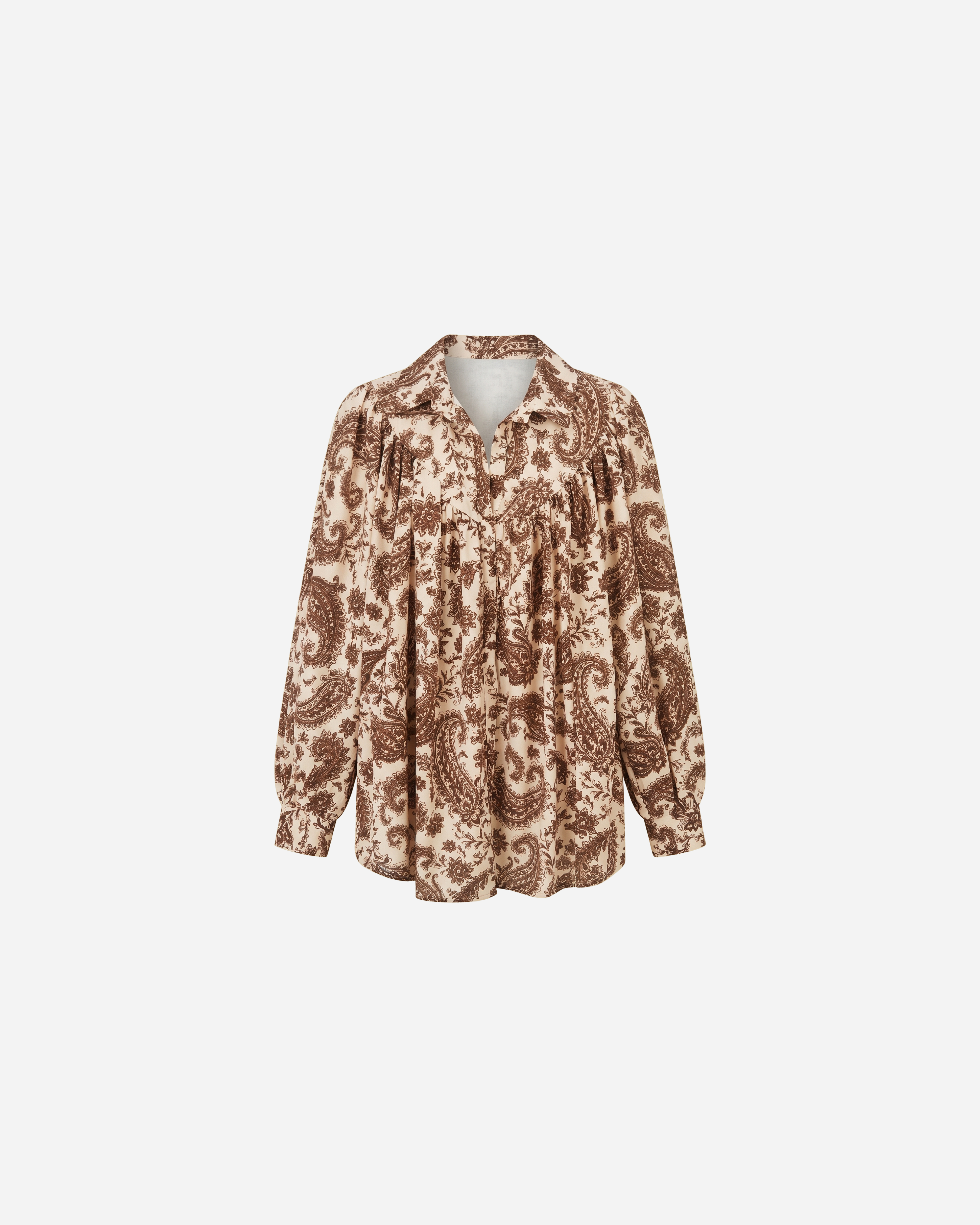 LISA BLOUSE MET PAISLEY PRINT BEIGE