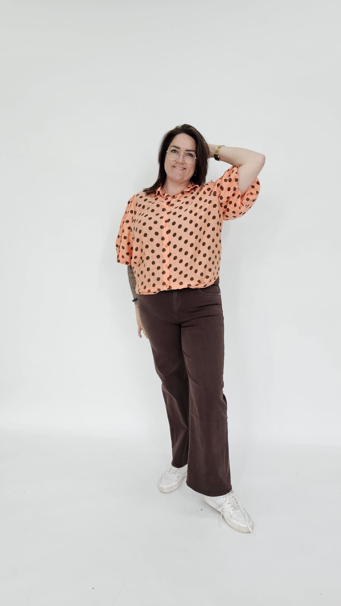 KATOENEN DOTS BLOUSE - 2066