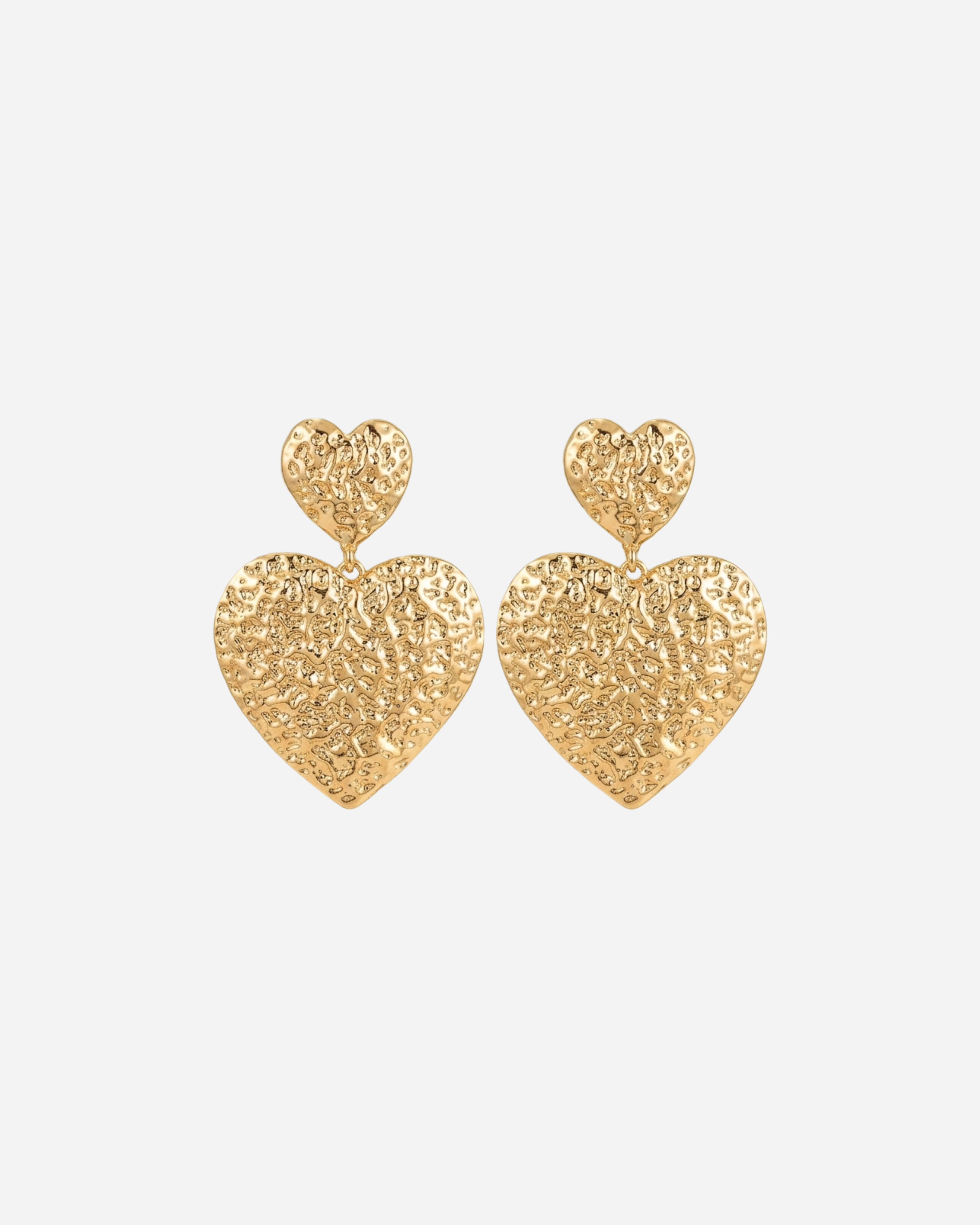 SILVER EN GOLDEN HEART OORBELLEN -