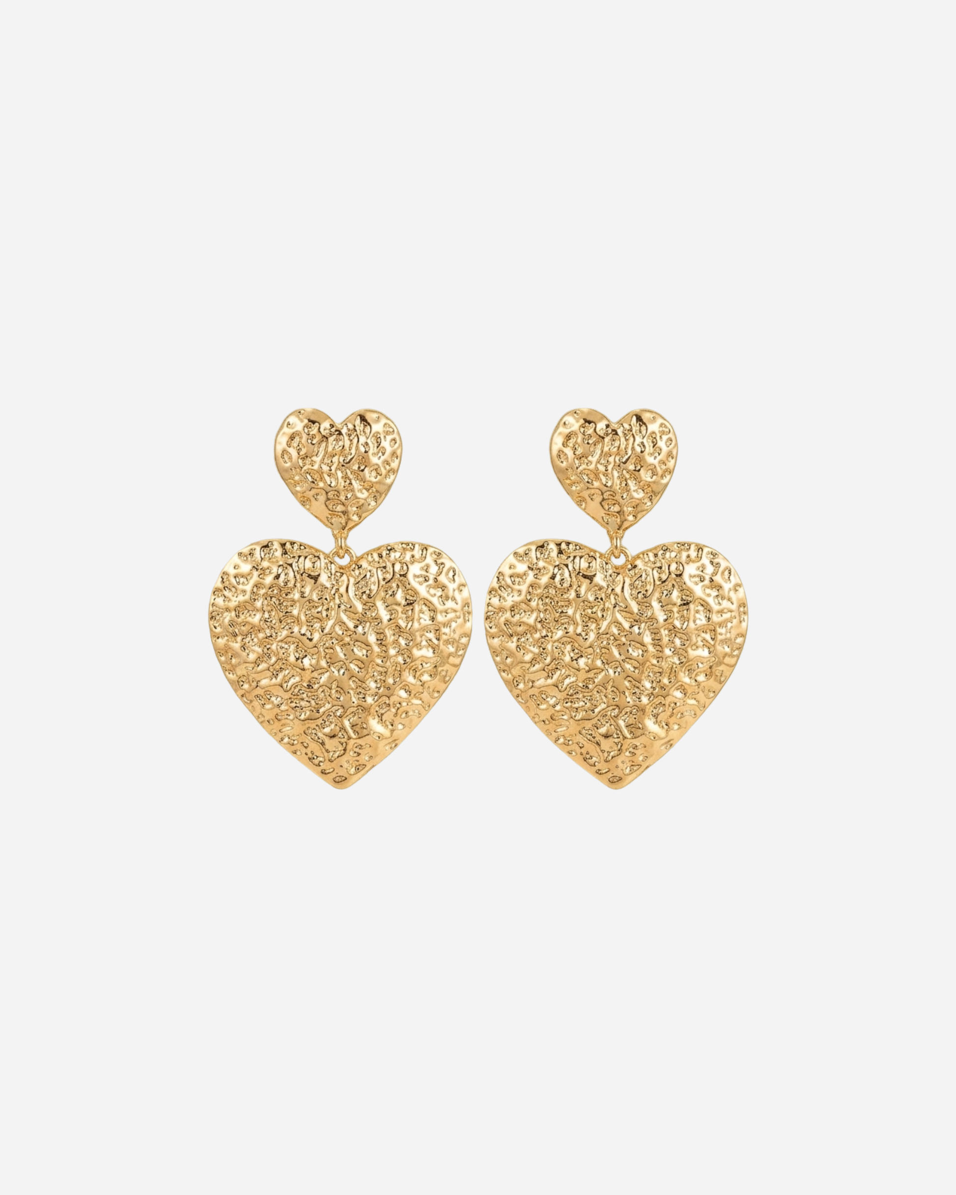 SILVER EN GOLDEN HEART OORBELLEN -