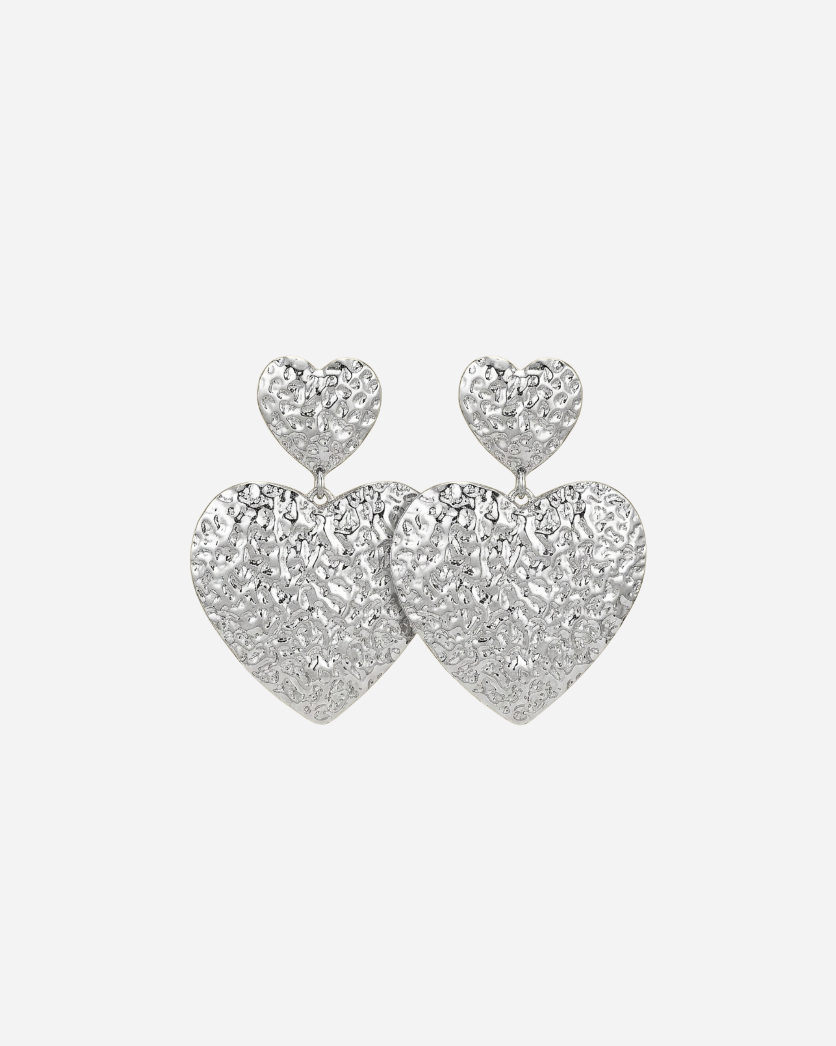 SILVER EN GOLDEN HEART OORBELLEN -