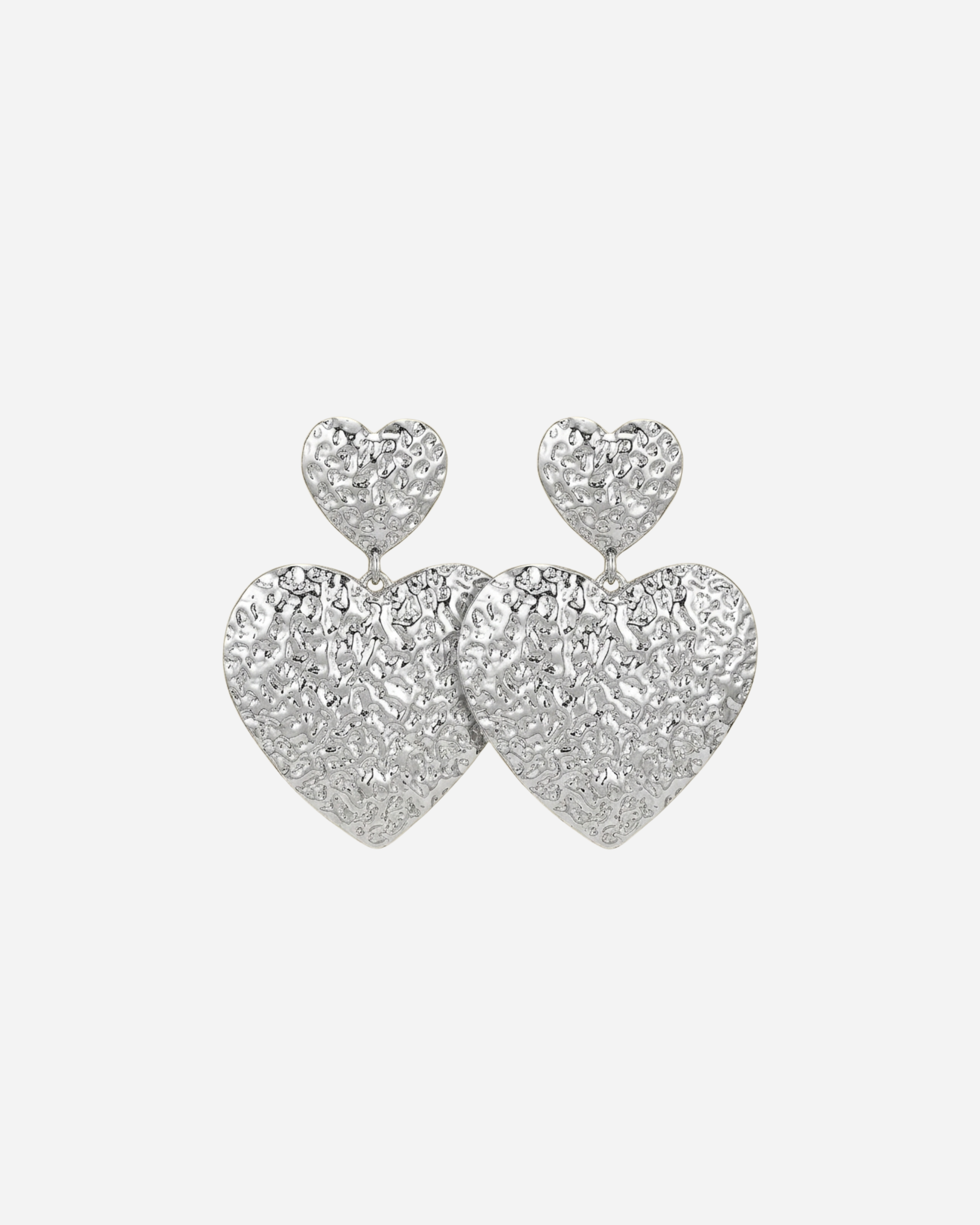 SILVER EN GOLDEN HEART OORBELLEN -