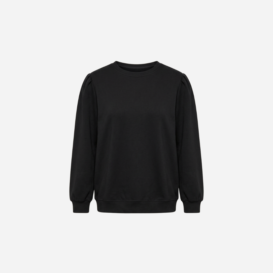 BASIC SWEATER MET POFMOUW ZWART