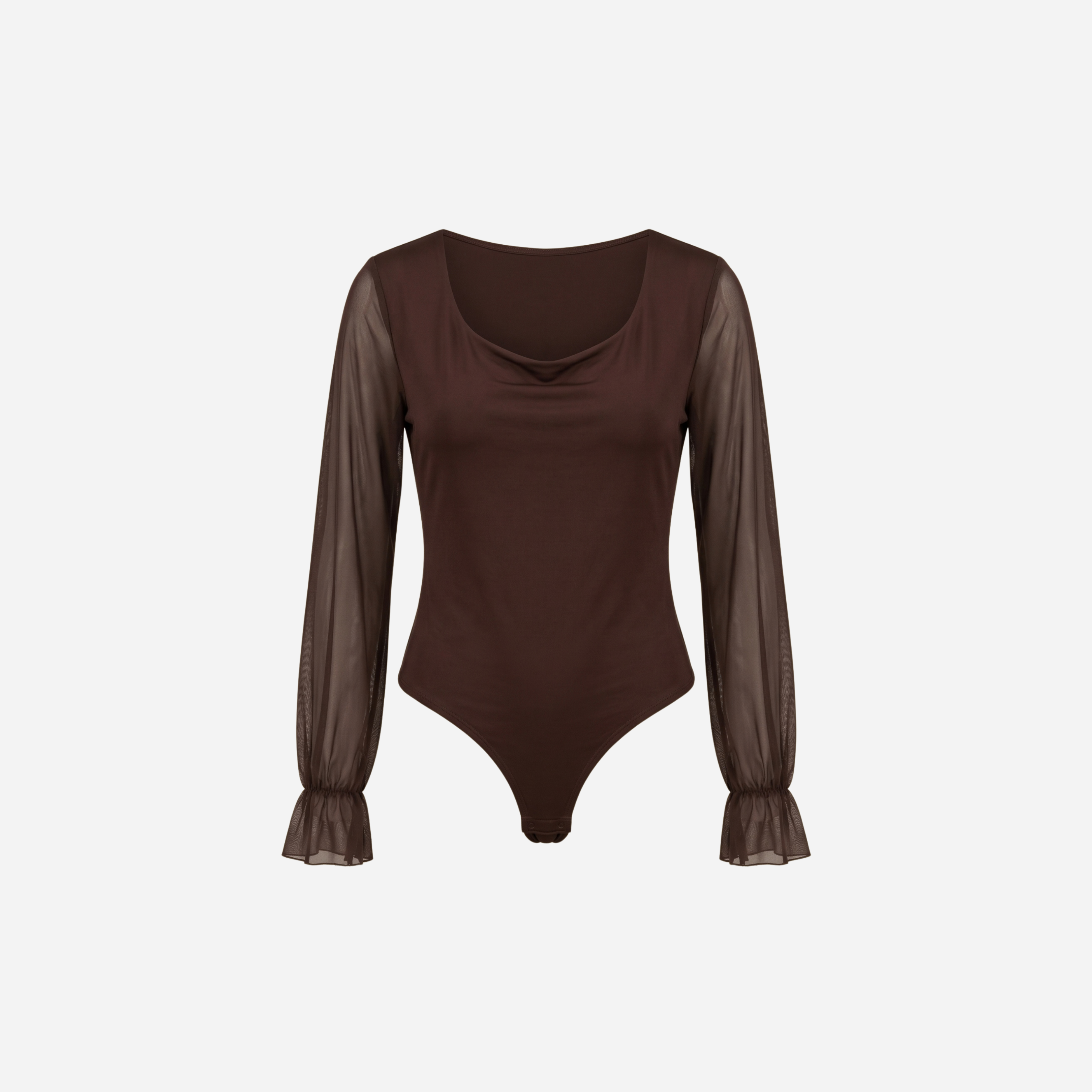 BODY MET MESH MOUWEN BRUIN