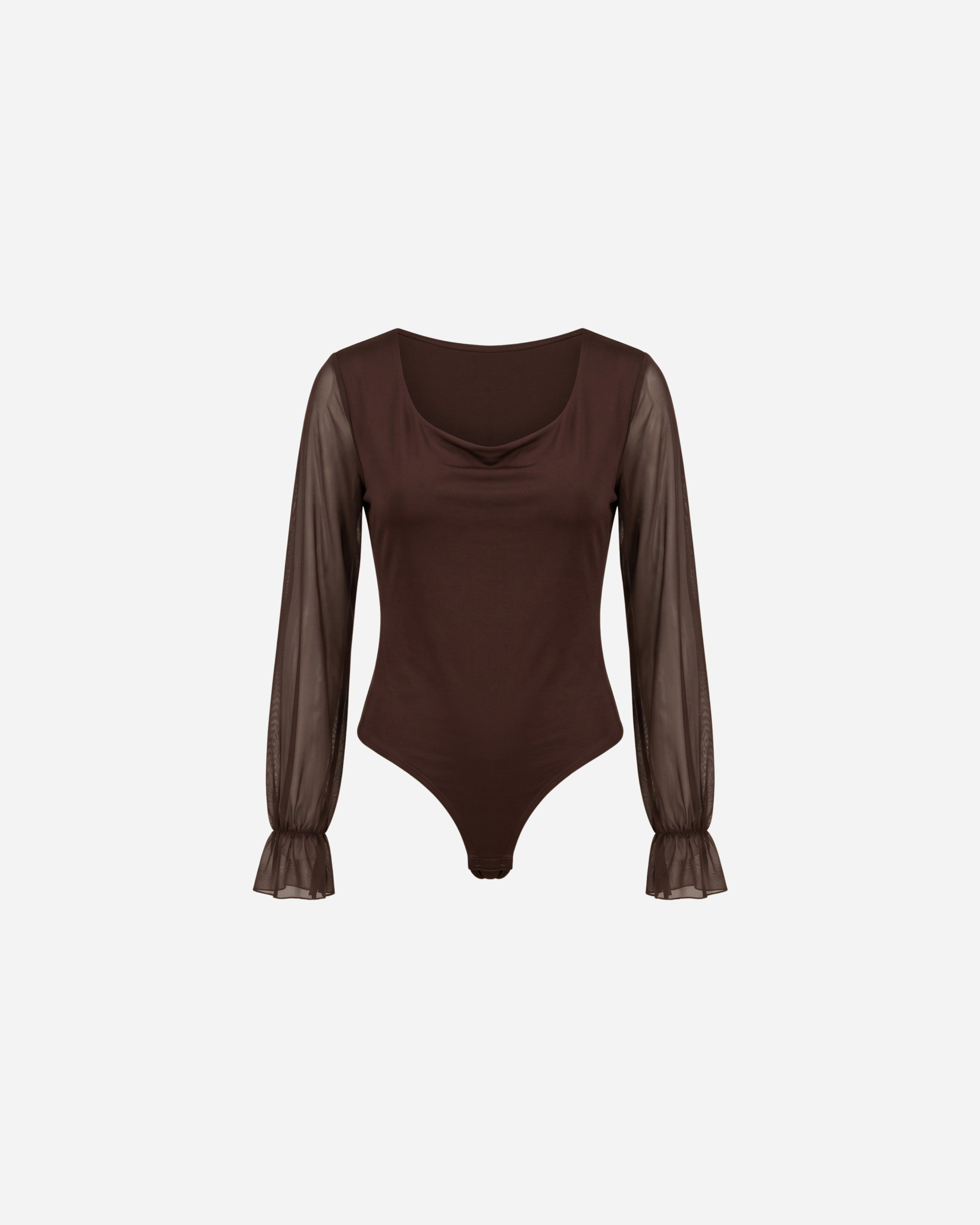 BODY MET MESH MOUWEN BRUIN