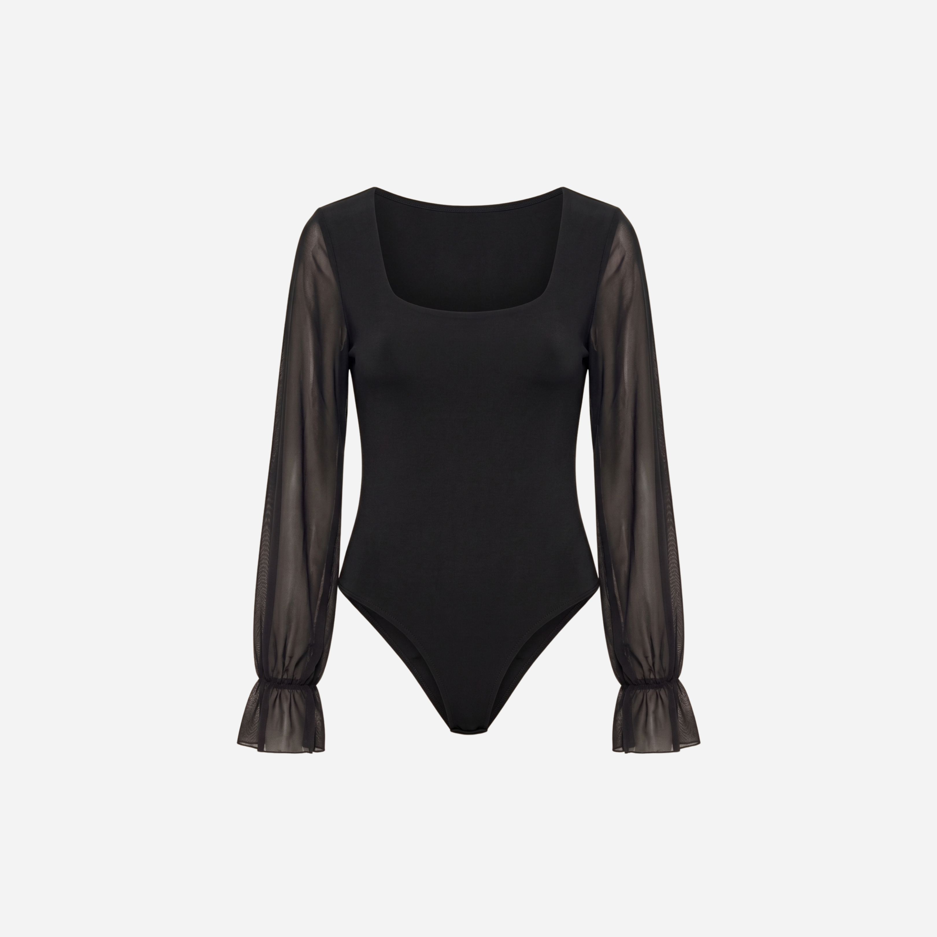 BODY MET MESH MOUWEN ZWART