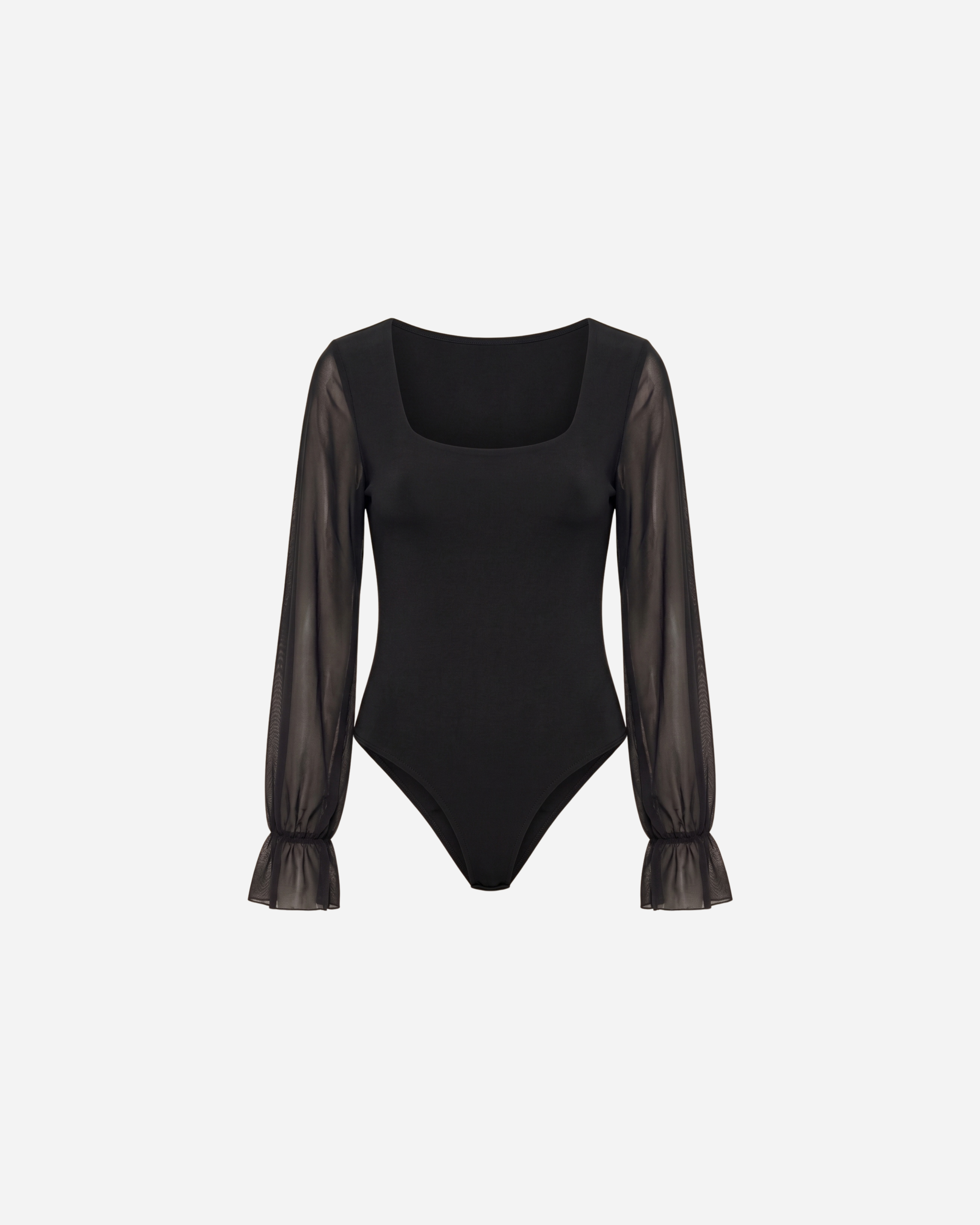 BODY MET MESH MOUWEN ZWART